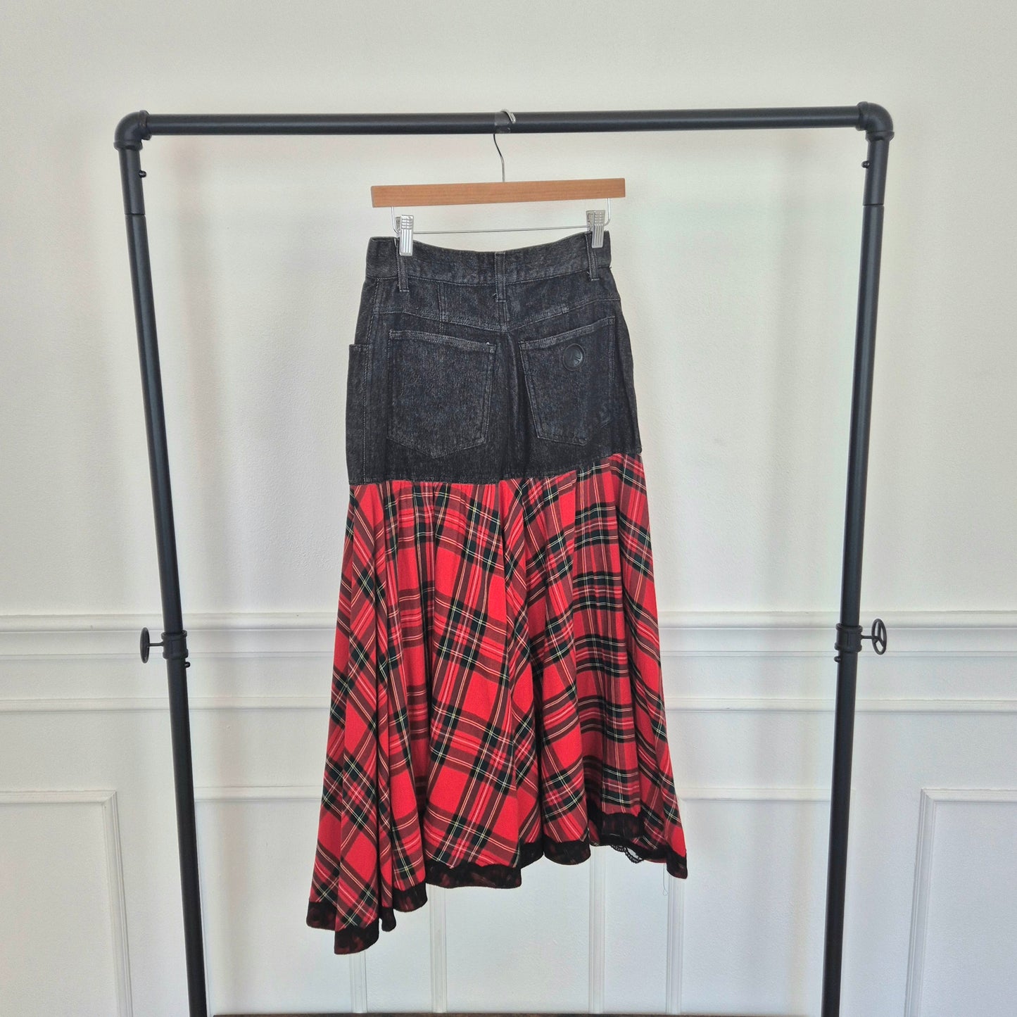 Moschino | Gonna lunga denim e tartan