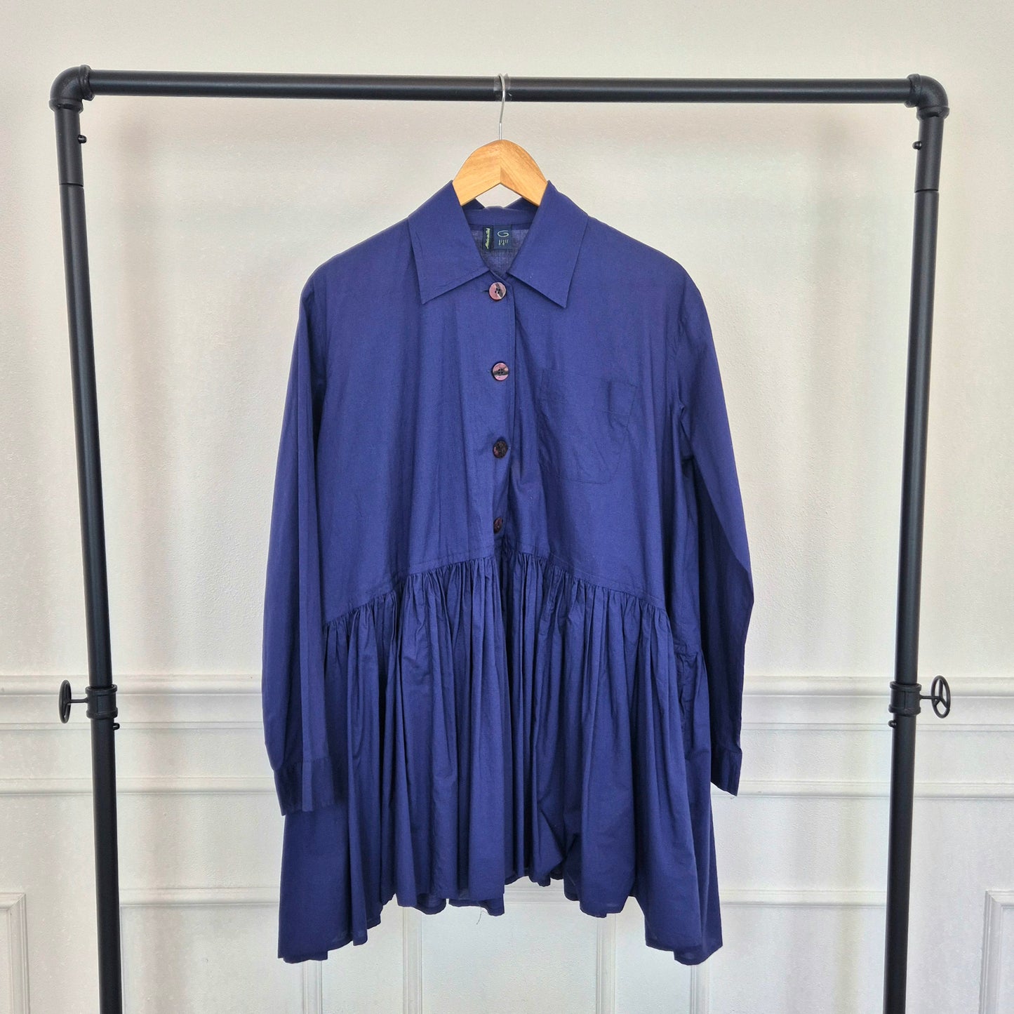 Romeo Gigli | Camicia indaco pieghe