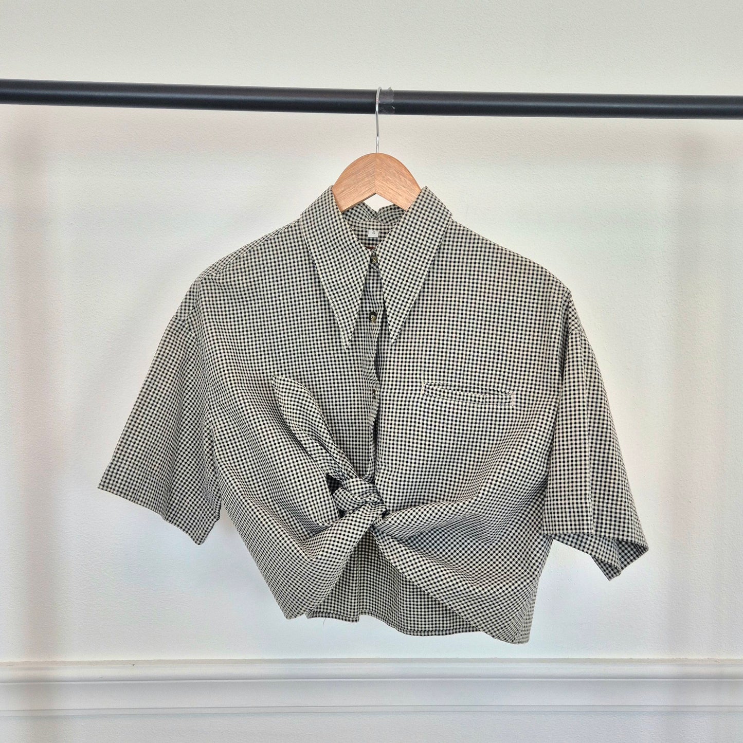 Romeo Gigli | Camicetta cotone vichy bianco nero