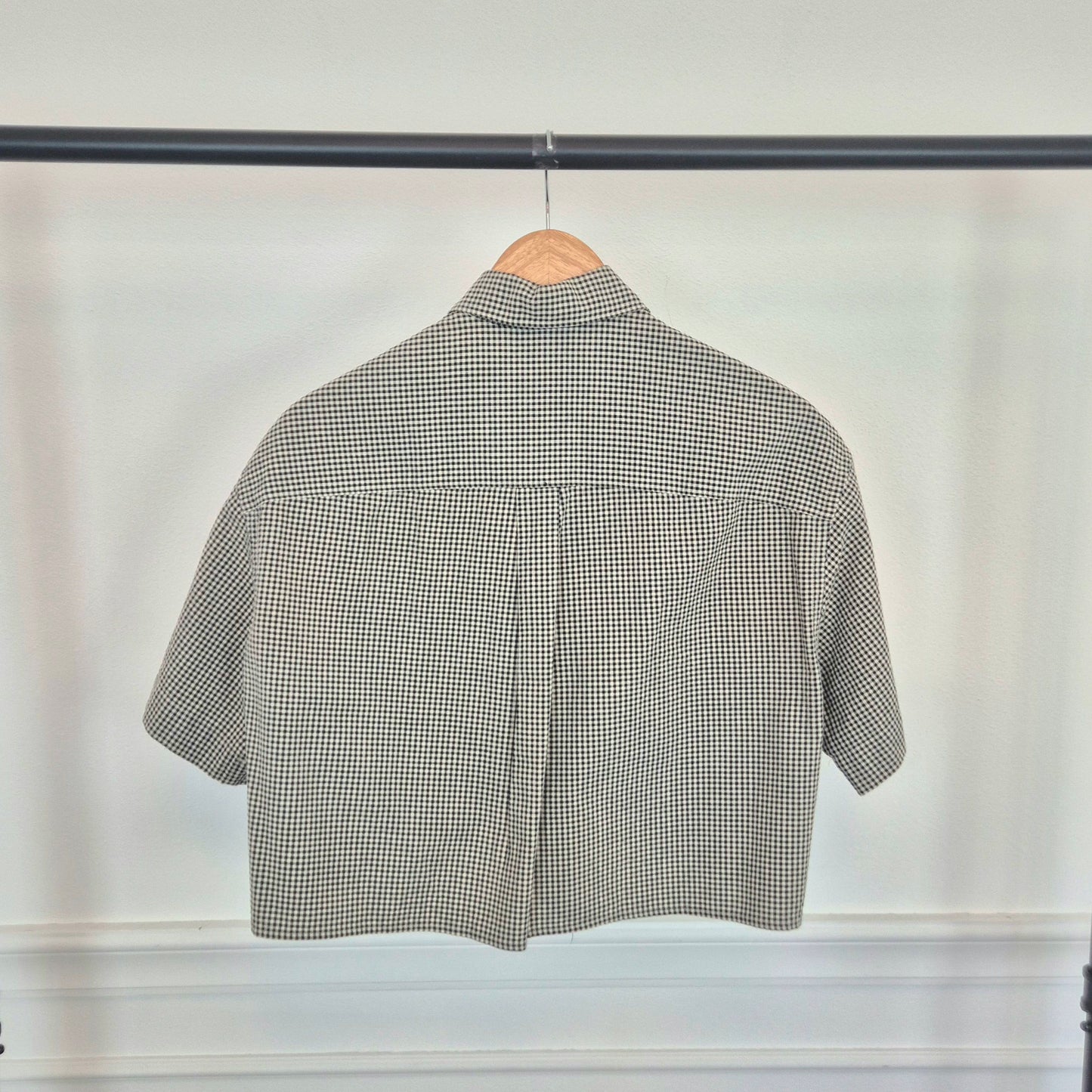Romeo Gigli | Camicetta cotone vichy bianco nero