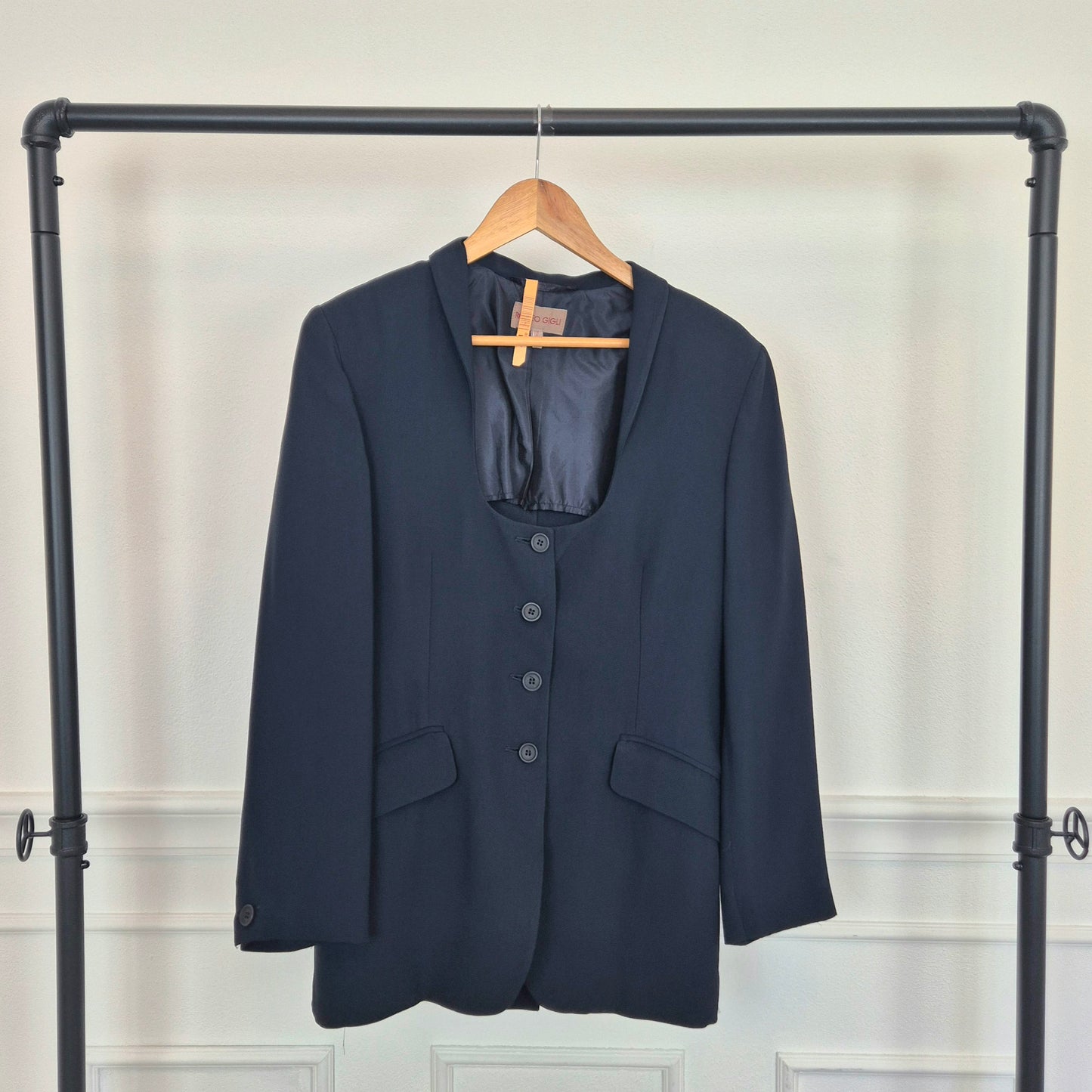Romeo Gigli | Giacca blu scollo ampio 1996