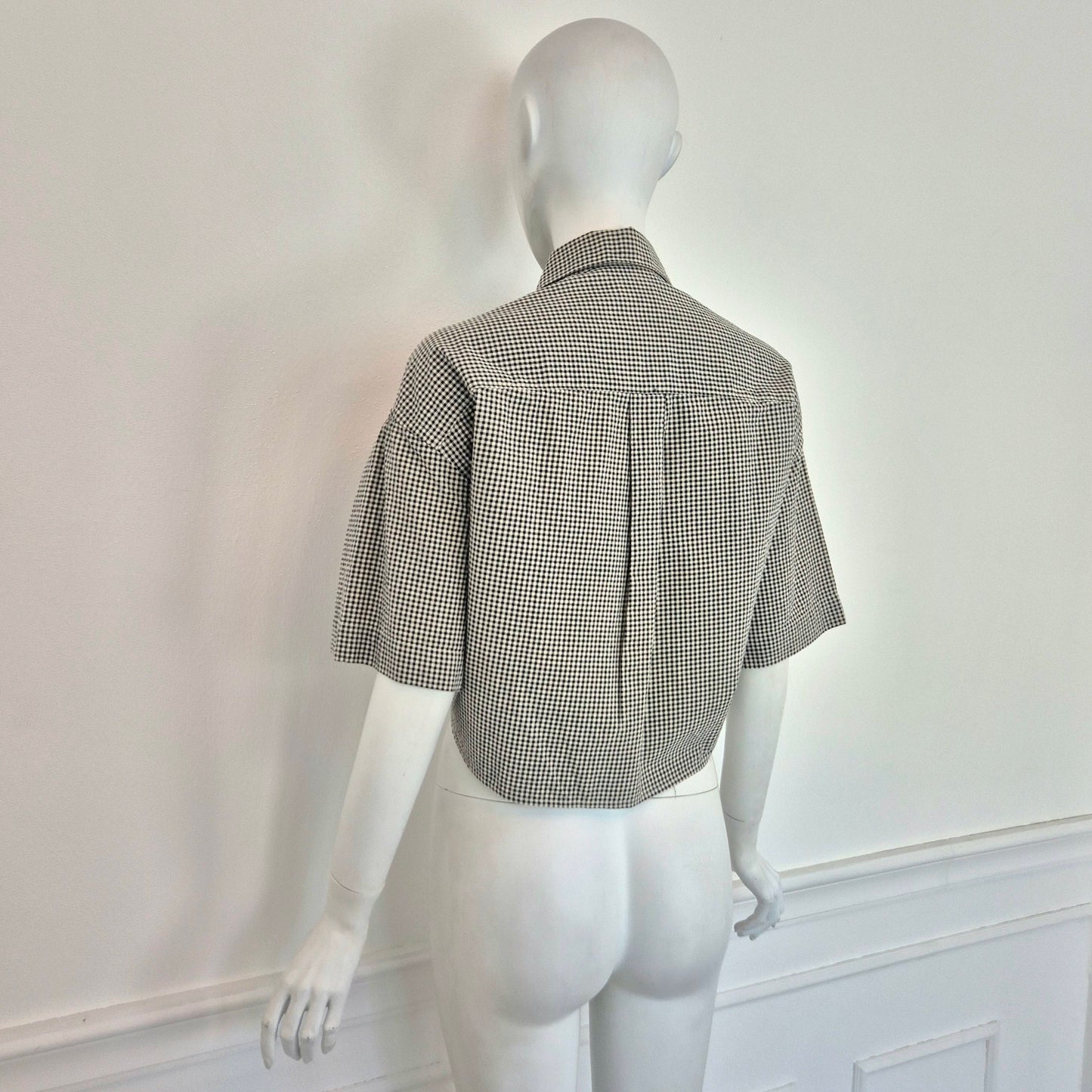 Romeo Gigli | Camicetta cotone vichy bianco nero