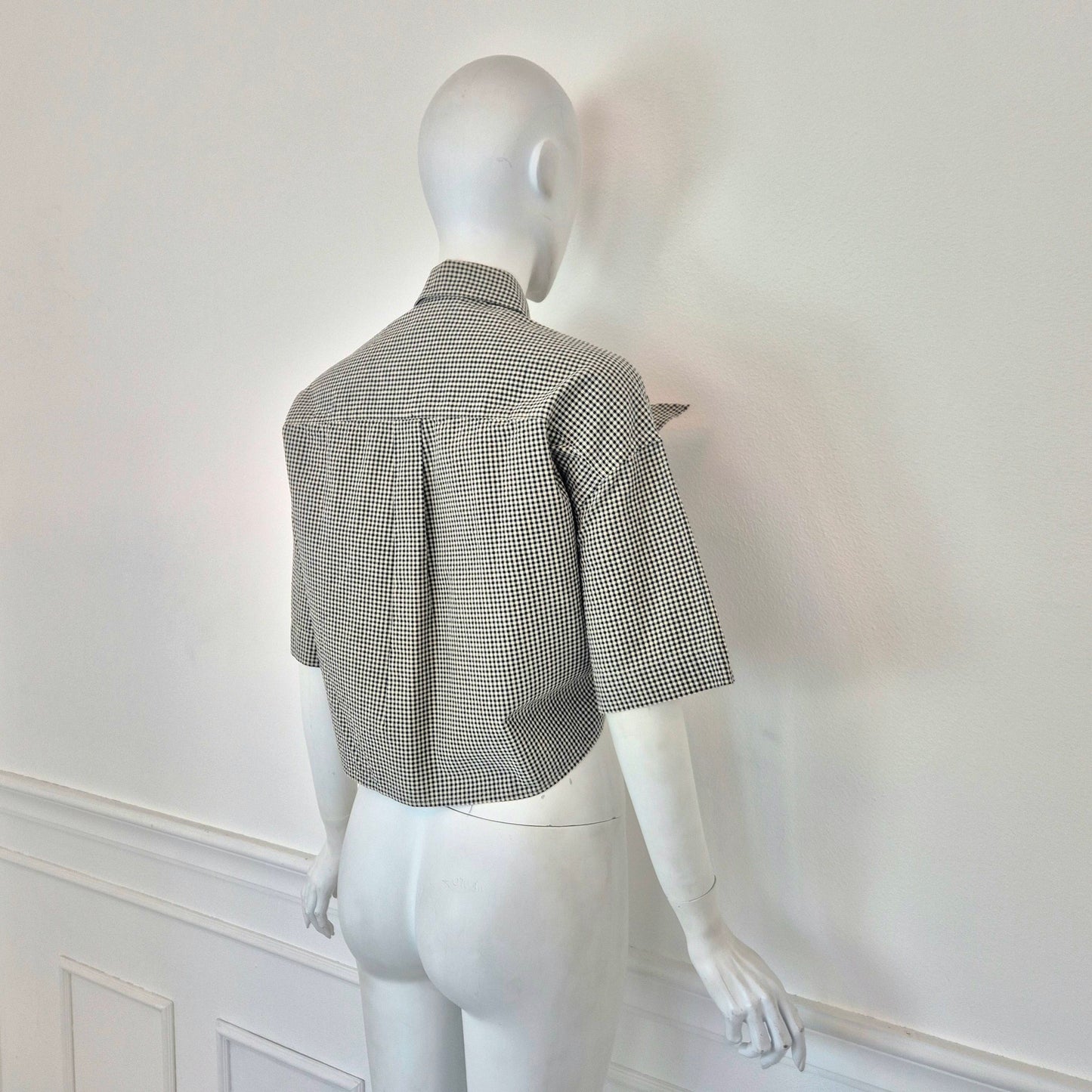 Romeo Gigli | Camicetta cotone vichy bianco nero