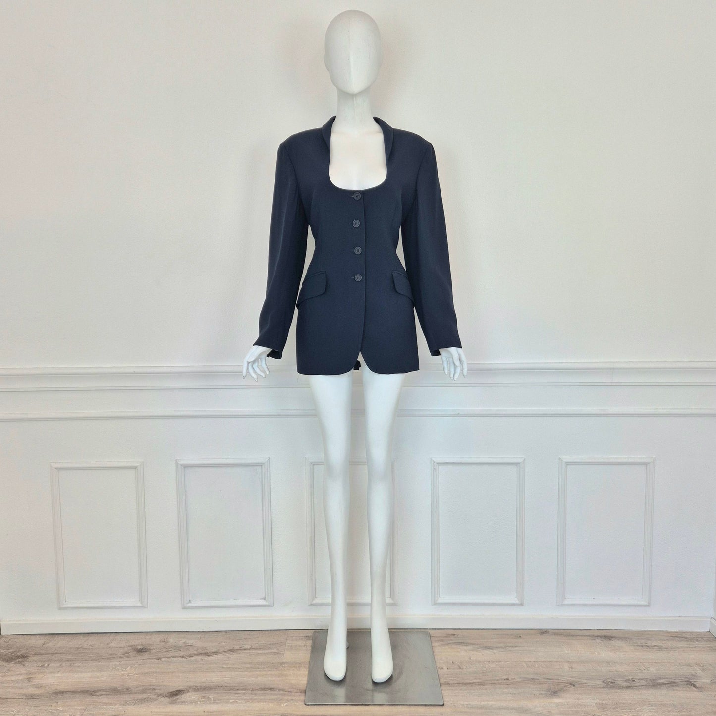 Romeo Gigli | Giacca blu scollo ampio 1996