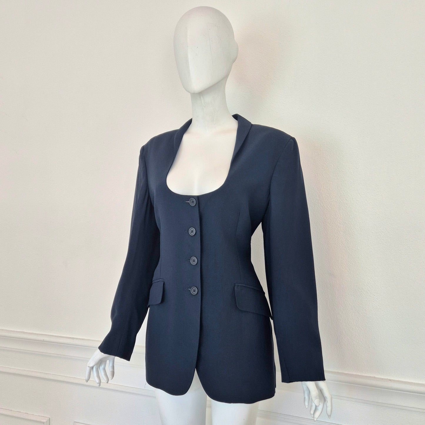 Romeo Gigli | Giacca blu scollo ampio 1996