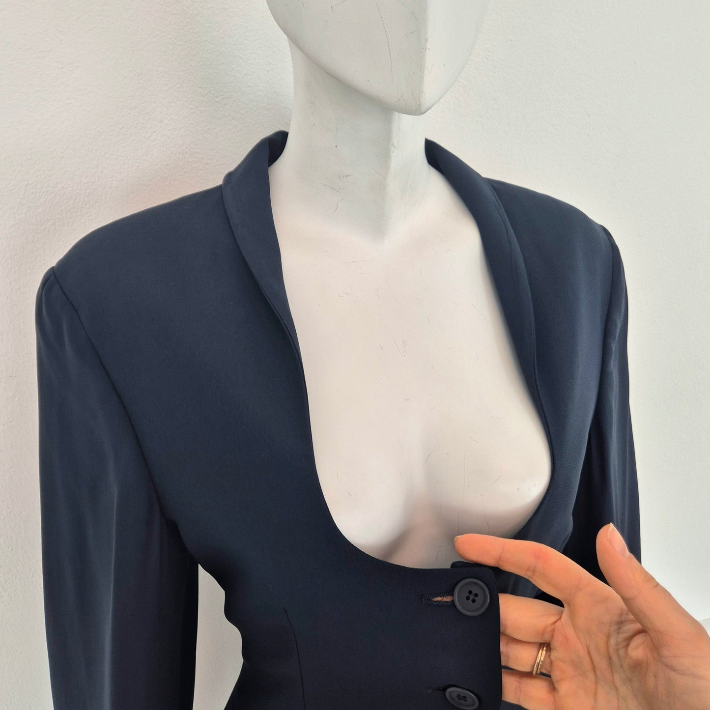 Romeo Gigli | Giacca blu scollo ampio 1996