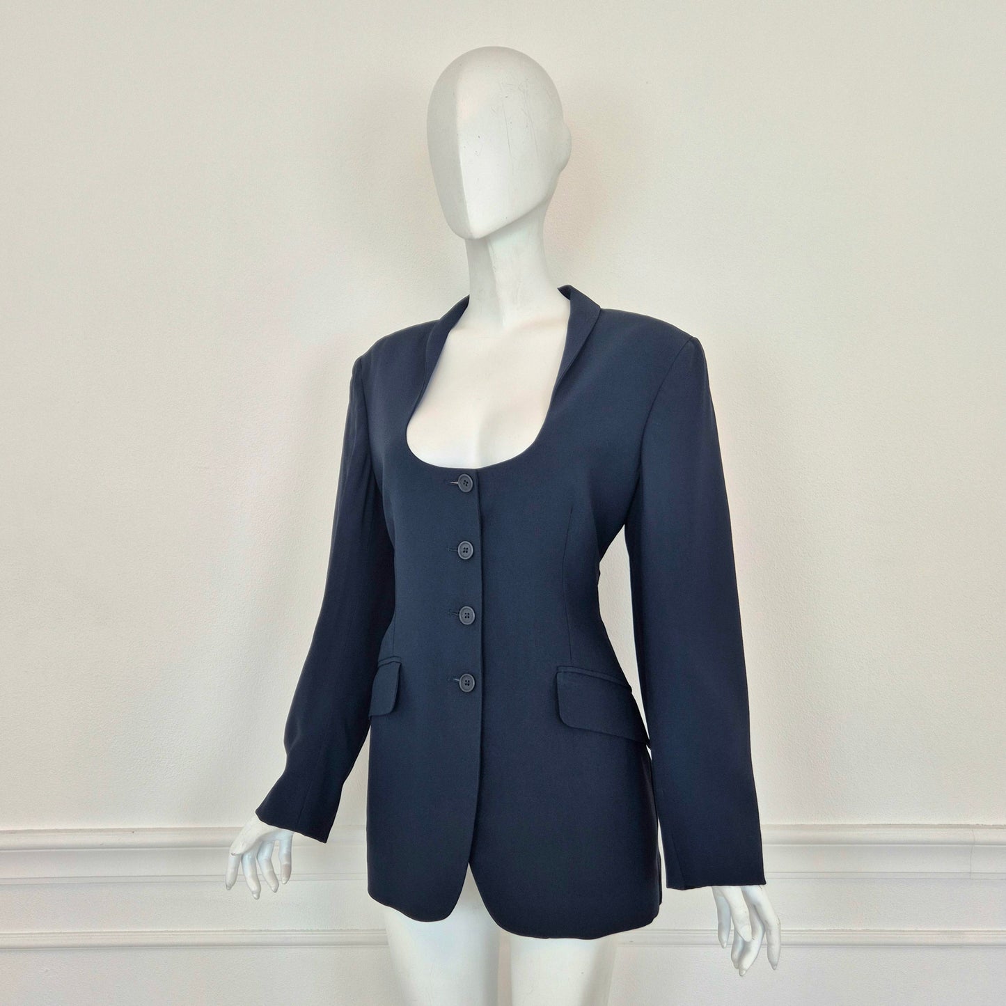 Romeo Gigli | Giacca blu scollo ampio 1996