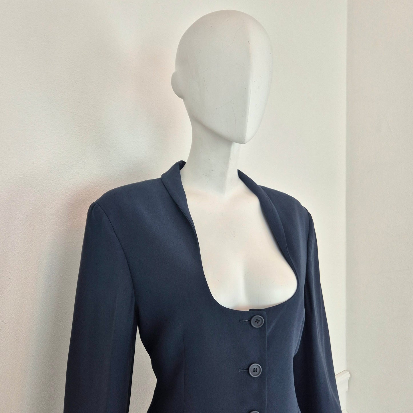 Romeo Gigli | Giacca blu scollo ampio 1996