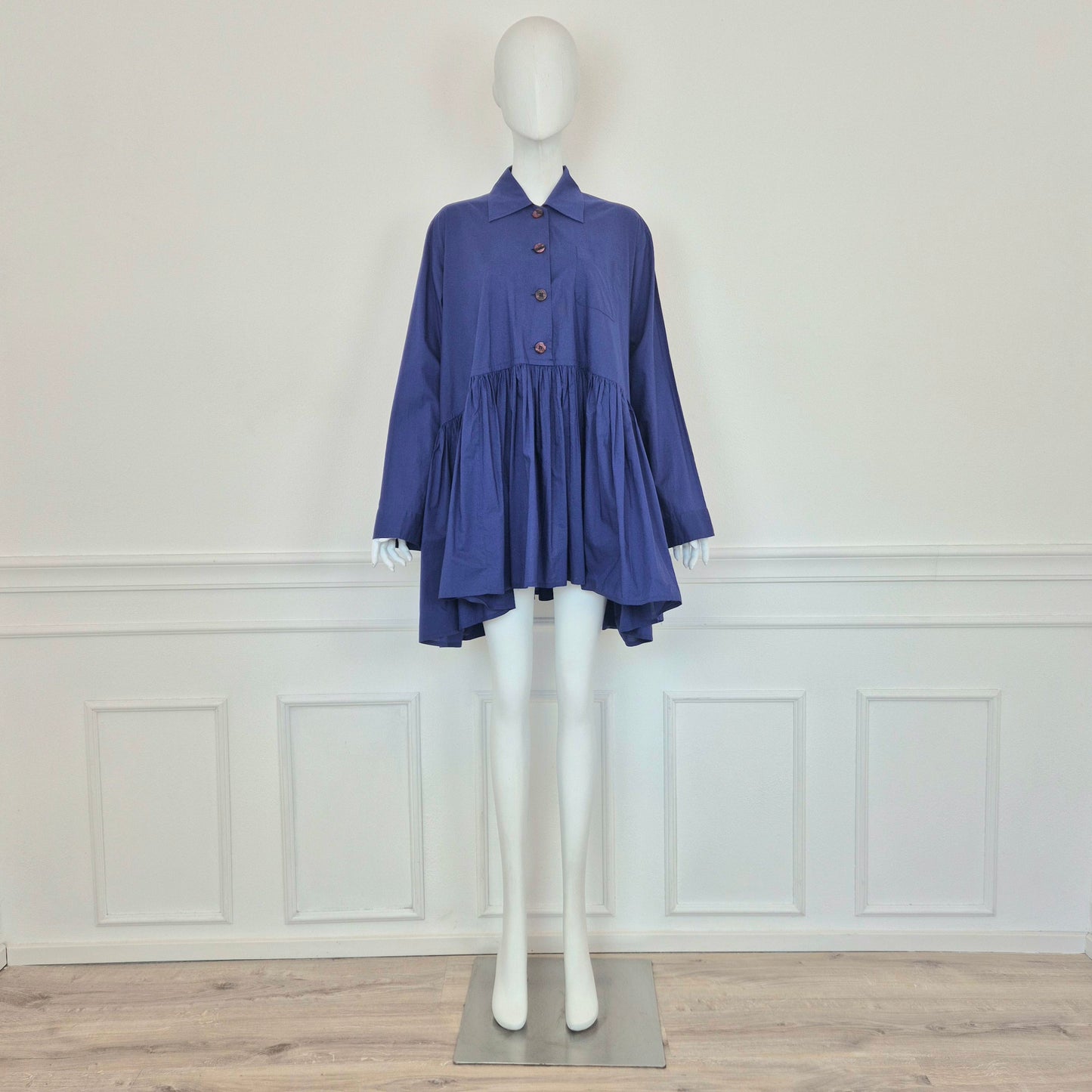 Romeo Gigli | Camicia indaco pieghe