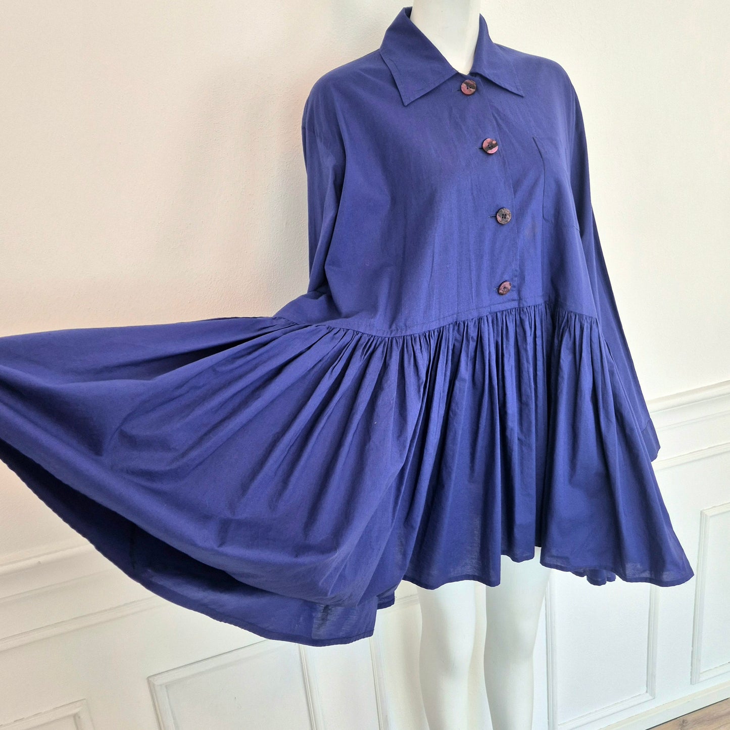 Romeo Gigli | Camicia indaco pieghe