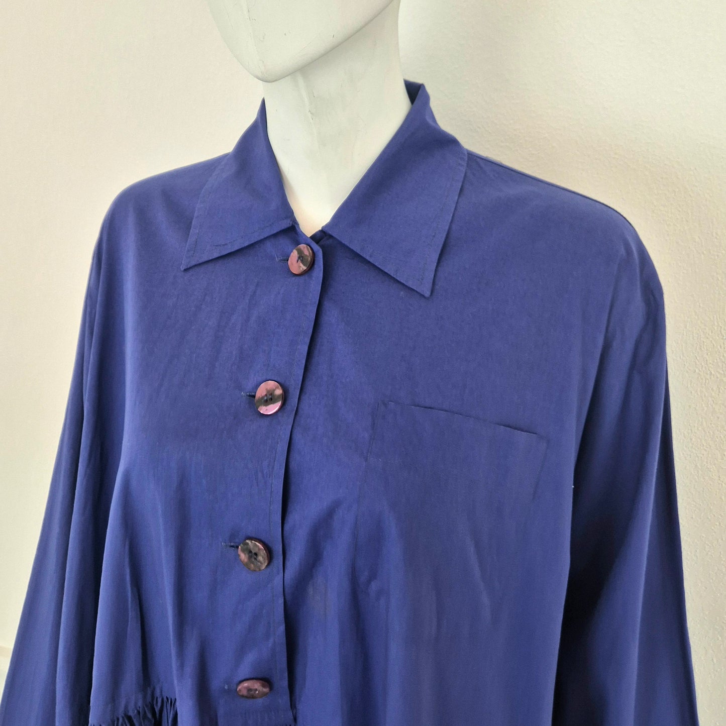 Romeo Gigli | Camicia indaco pieghe