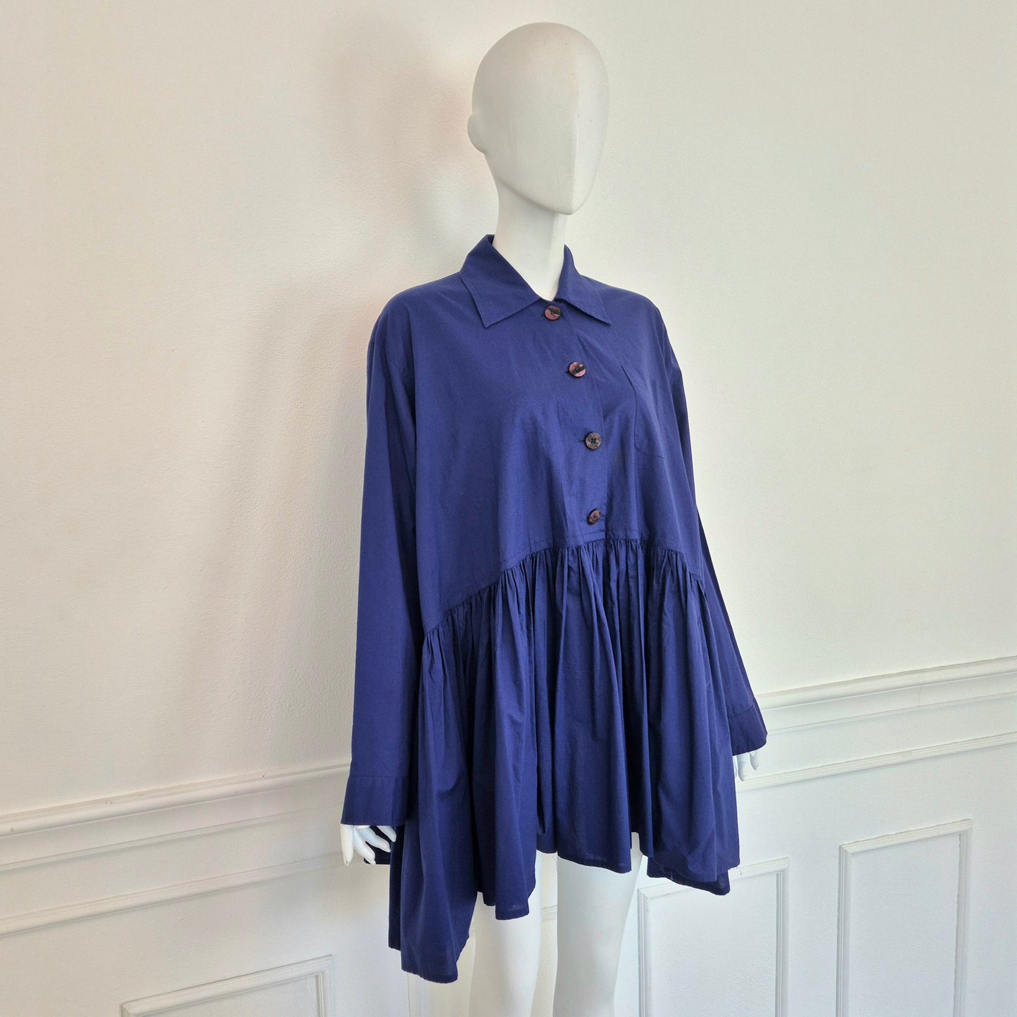 Romeo Gigli | Camicia indaco pieghe