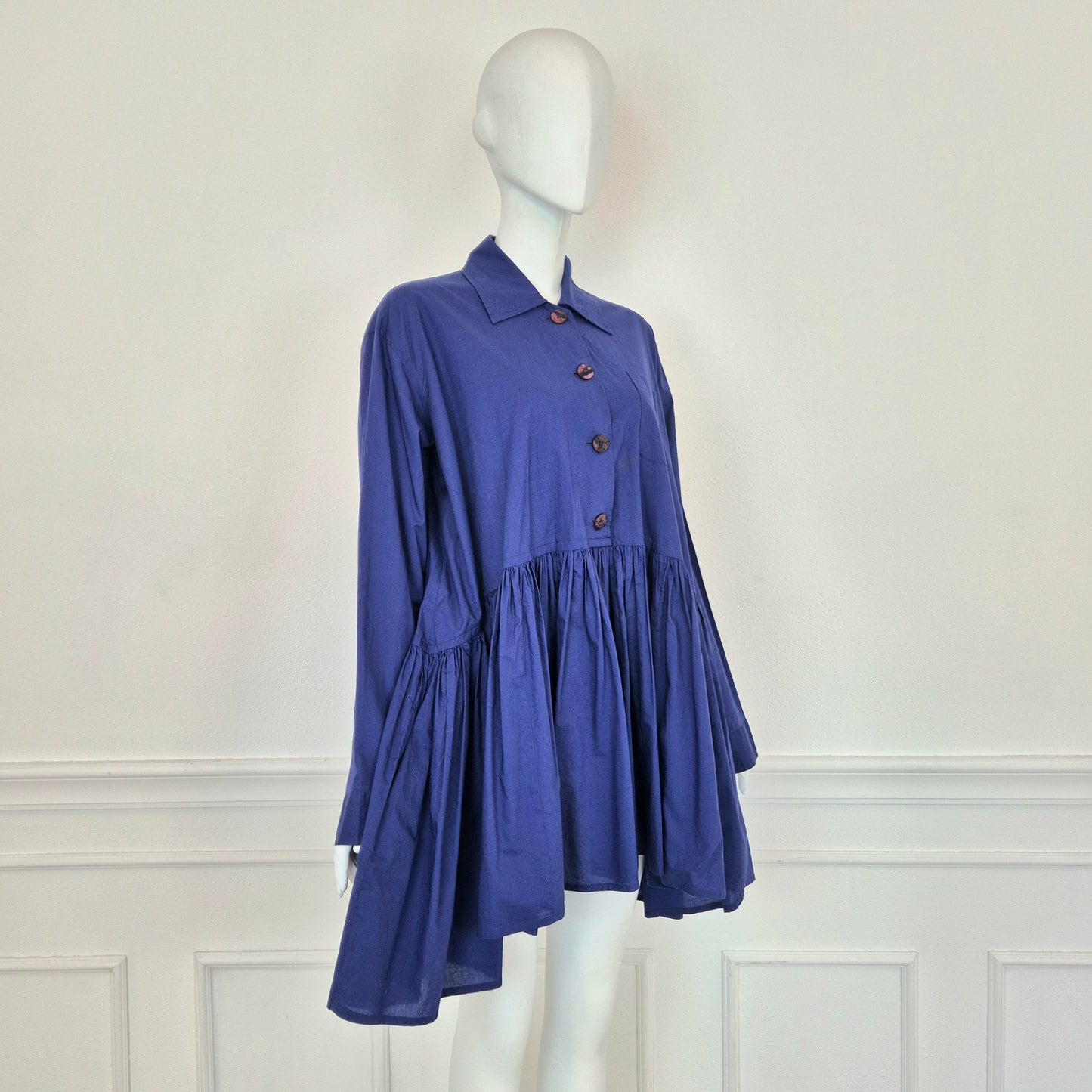 Romeo Gigli | Camicia indaco pieghe