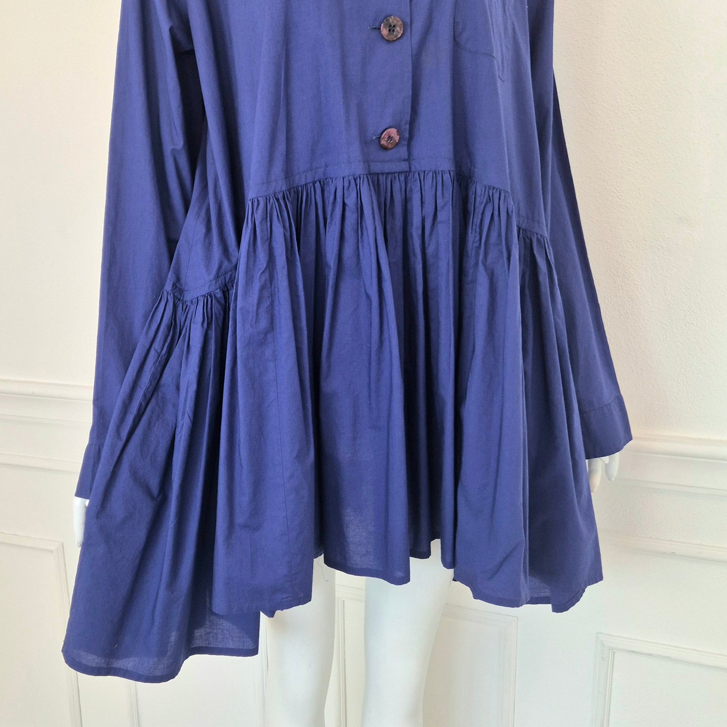 Romeo Gigli | Camicia indaco pieghe