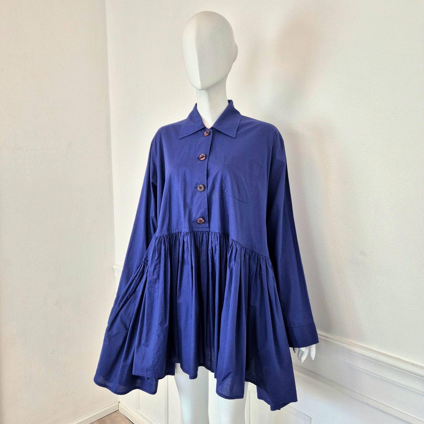 Romeo Gigli | Camicia indaco pieghe