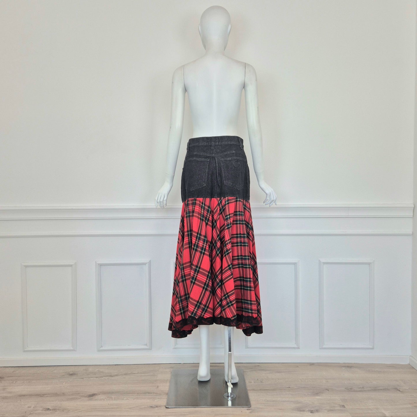 Moschino | Gonna lunga denim e tartan