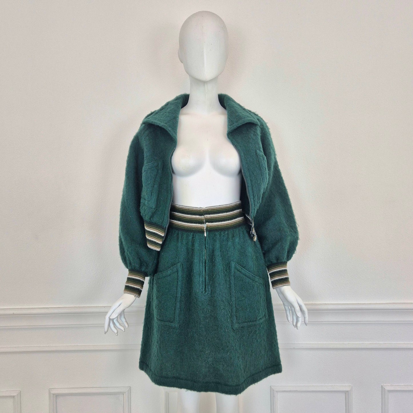 Krizia | Completo vintage lana verde