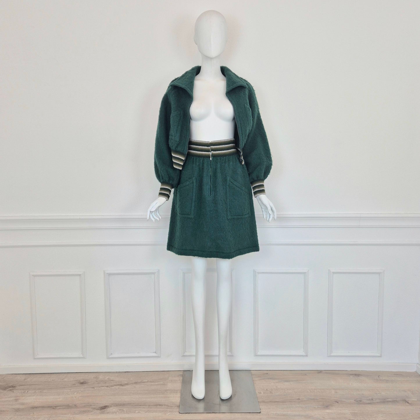 Krizia | Completo vintage lana verde