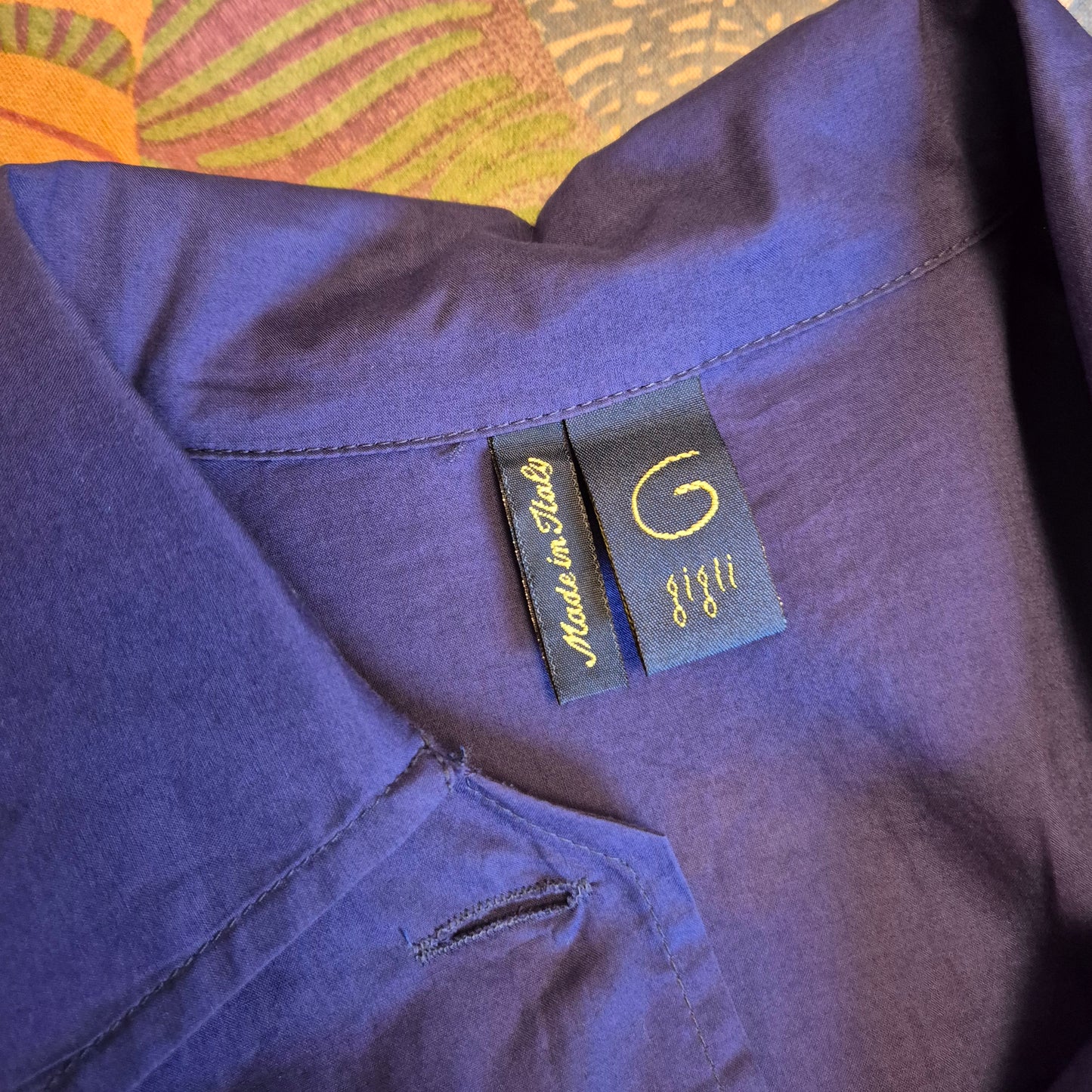 Romeo Gigli | Camicia indaco pieghe