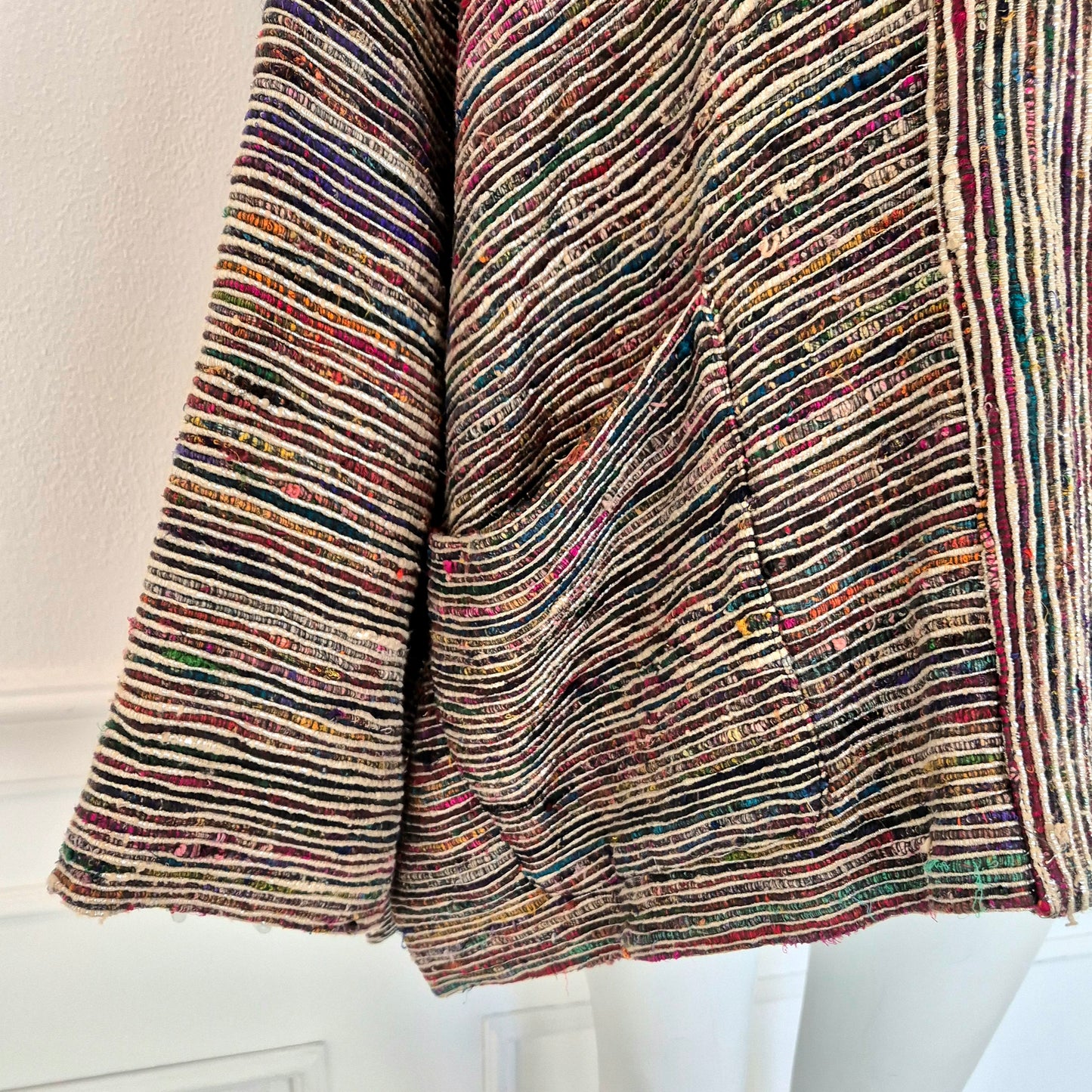 Romeo Gigli | Giacca kimono righe seta e metallo 1993
