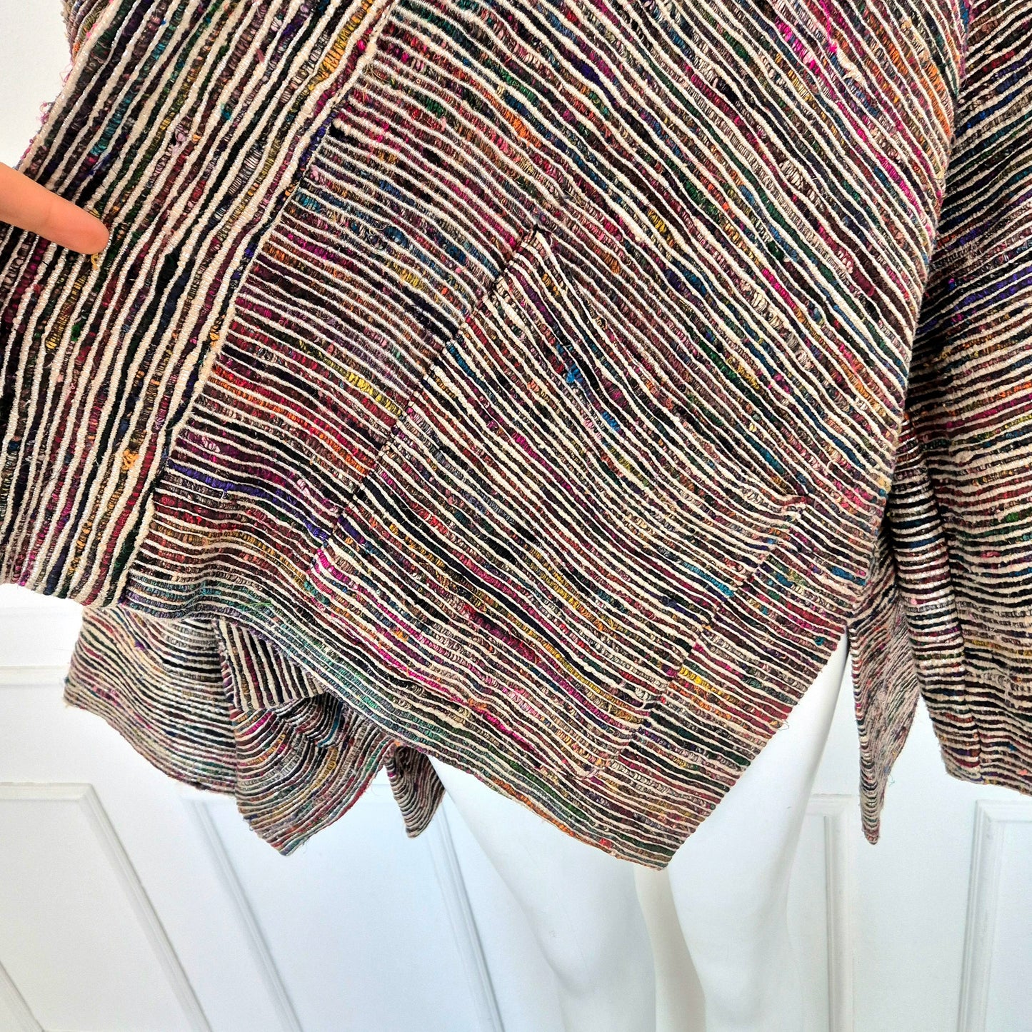 Romeo Gigli | Giacca kimono righe seta e metallo 1993
