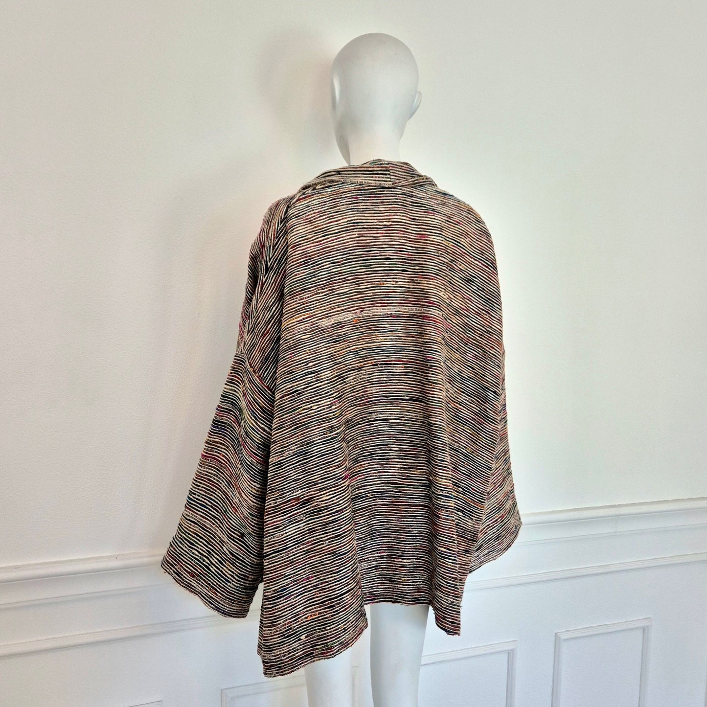 Romeo Gigli | Giacca kimono righe seta e metallo 1993