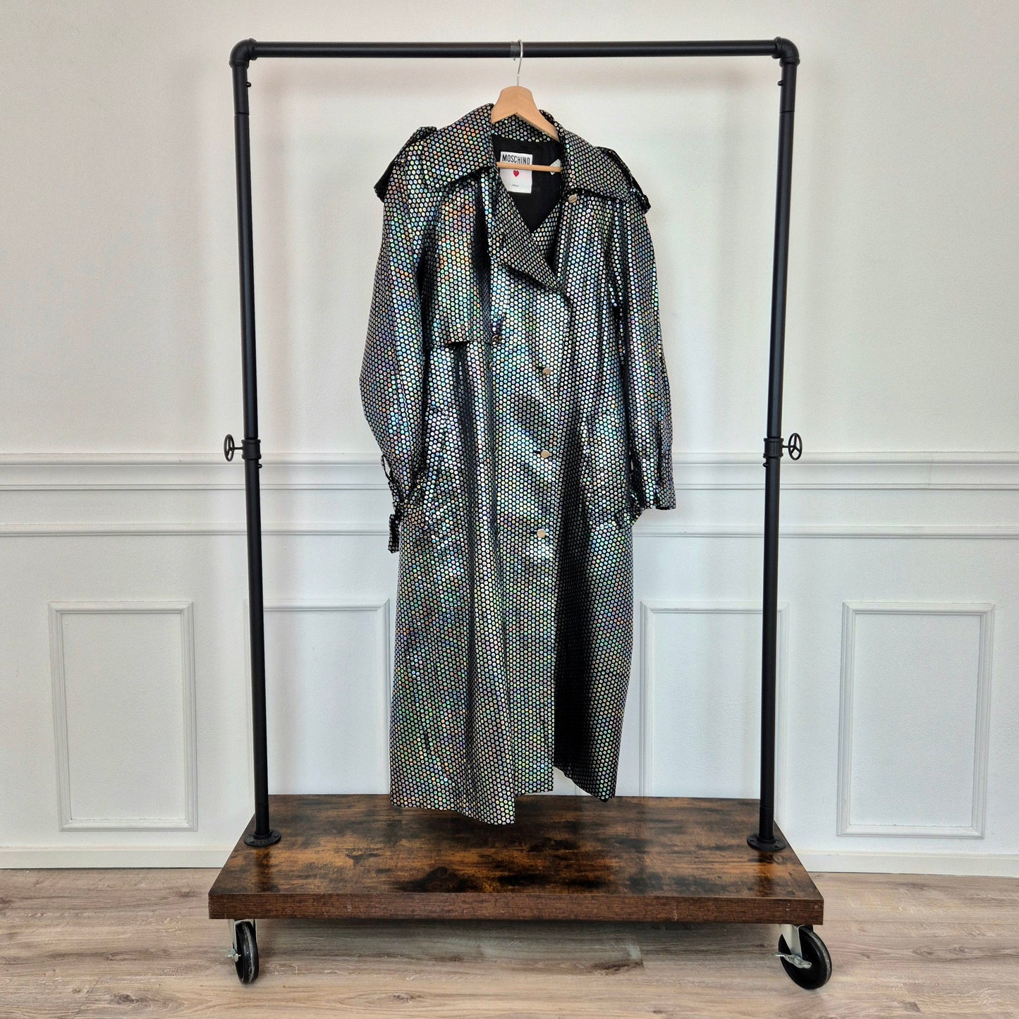 Moschino | Trench anni '80 stampa paillettes