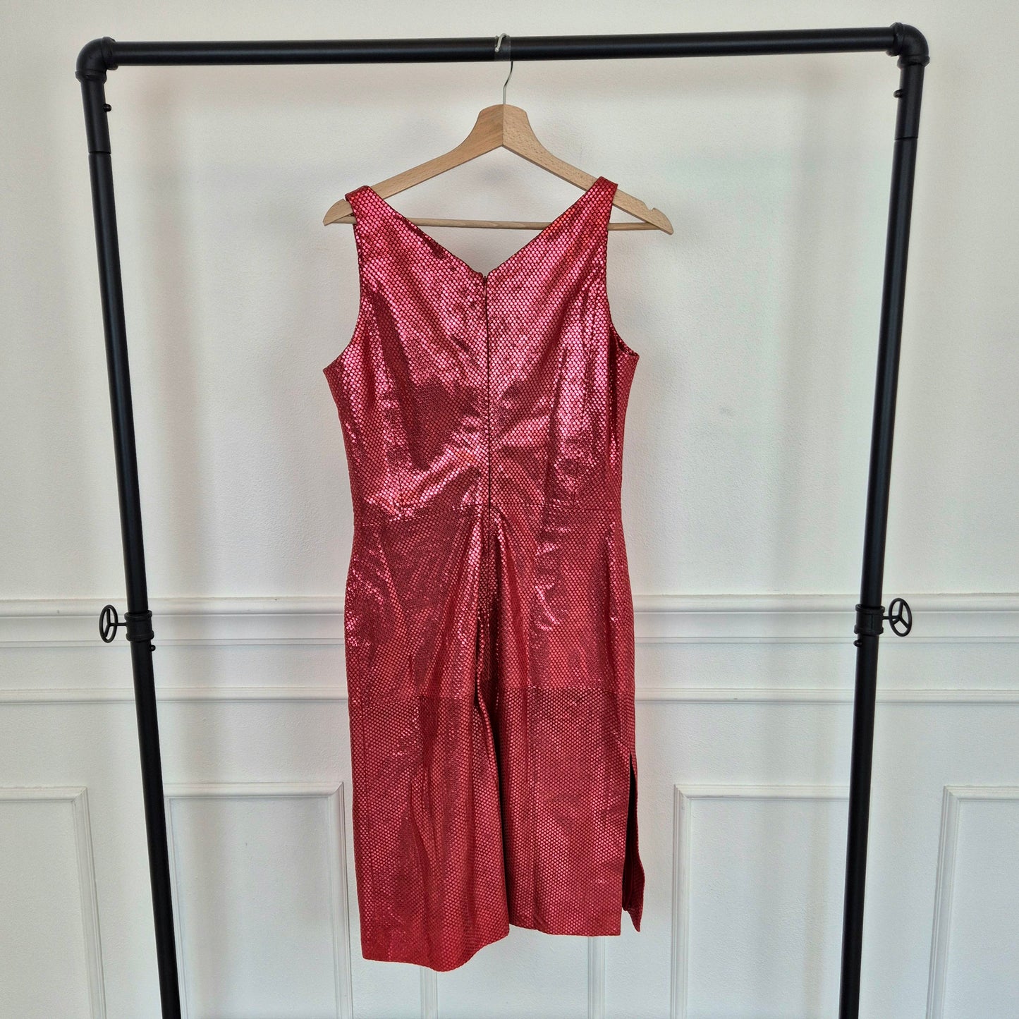 Romeo Gigli | Abito tubino in pelle rossa con stelline