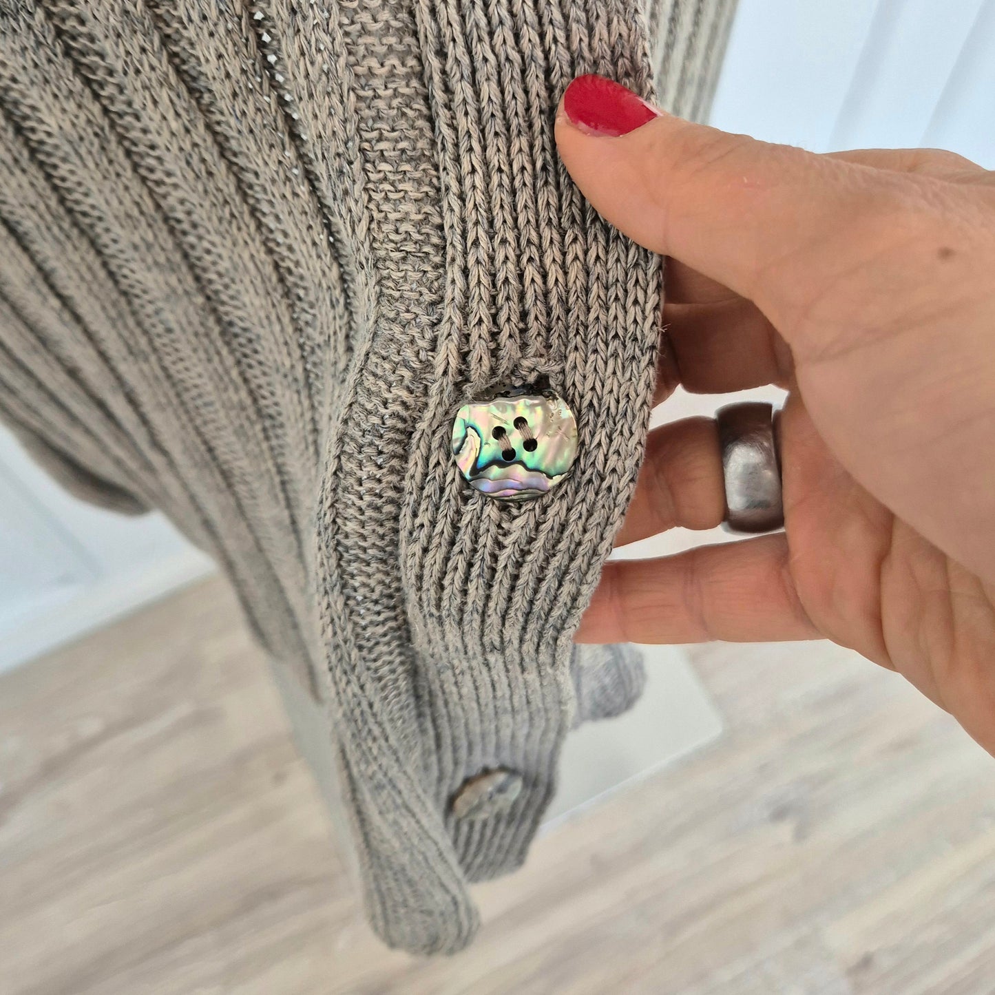 Romeo Gigli | Maxi Cardigan in lino grigio 1995