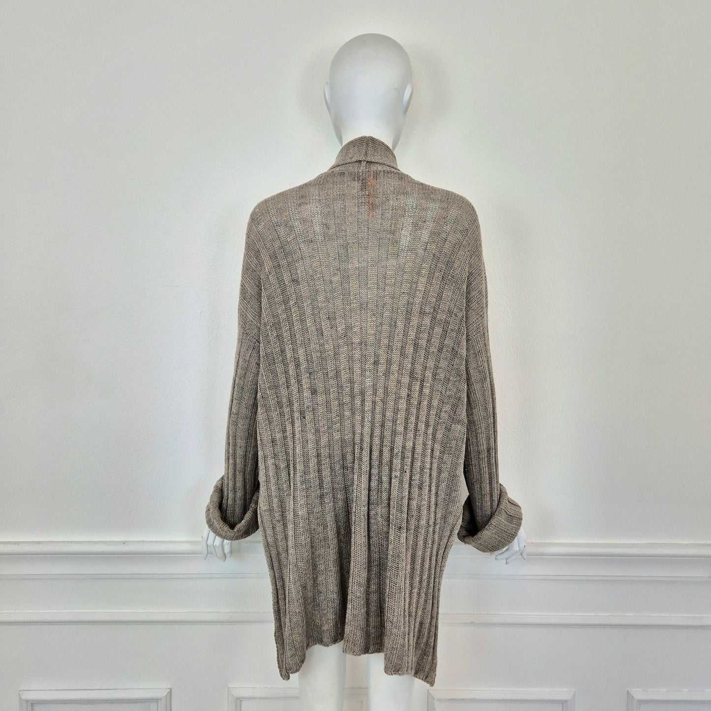 Romeo Gigli | Maxi Cardigan in lino grigio 1995