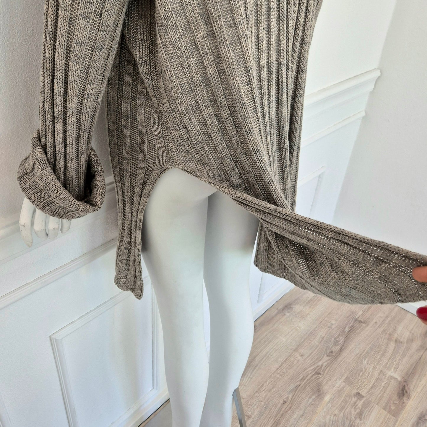 Romeo Gigli | Maxi Cardigan in lino grigio 1995