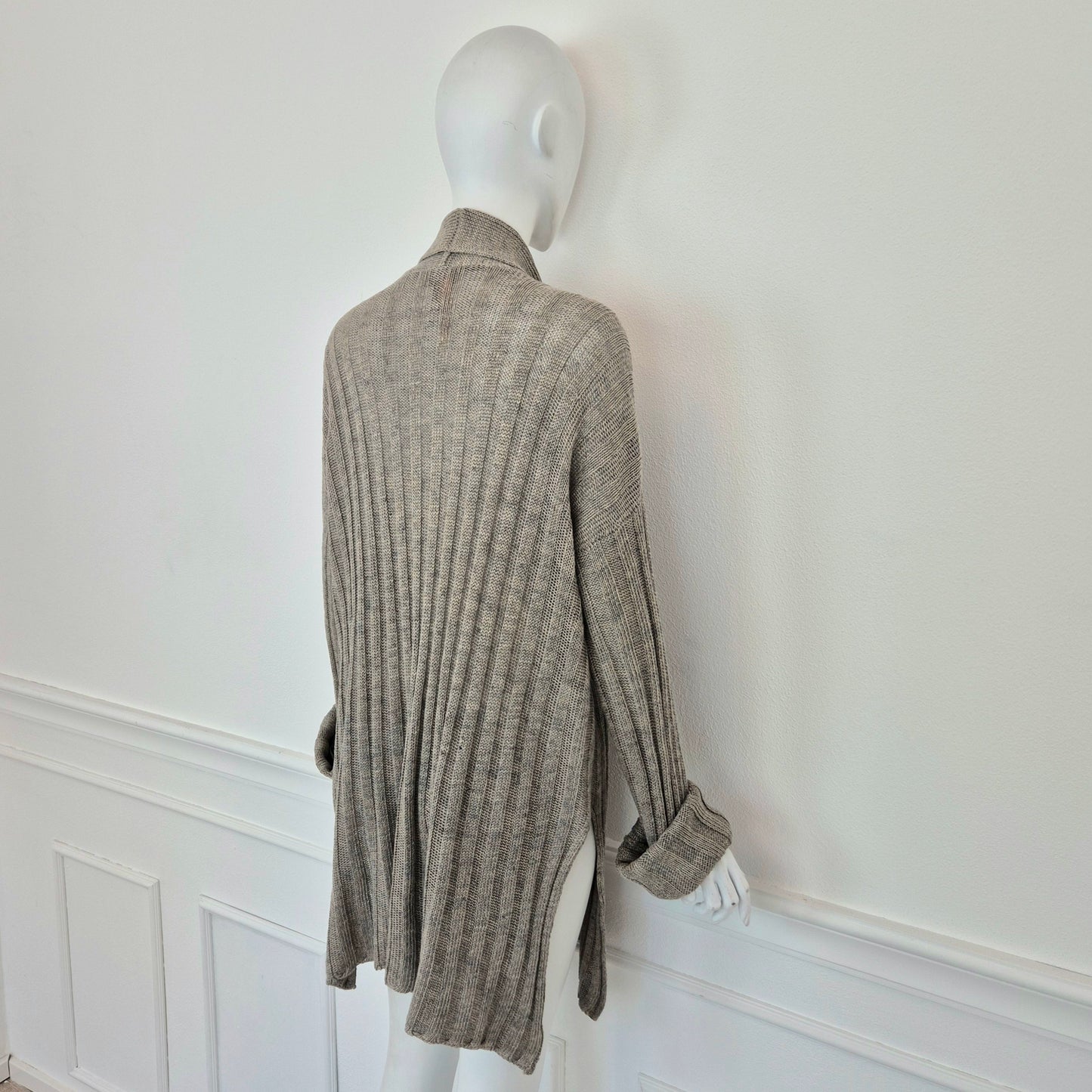 Romeo Gigli | Maxi Cardigan in lino grigio 1995