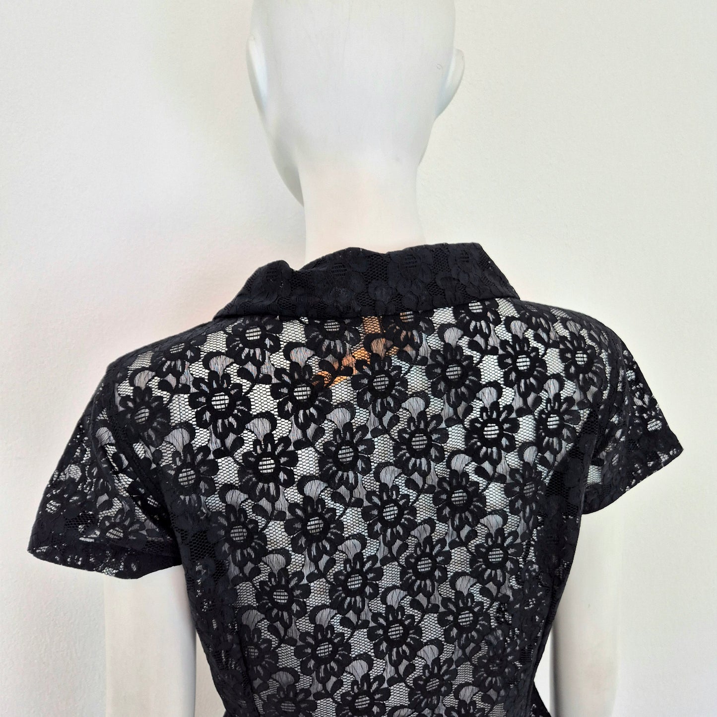Romeo Gigli | Completo in pizzo nero camicetta e pantaloni