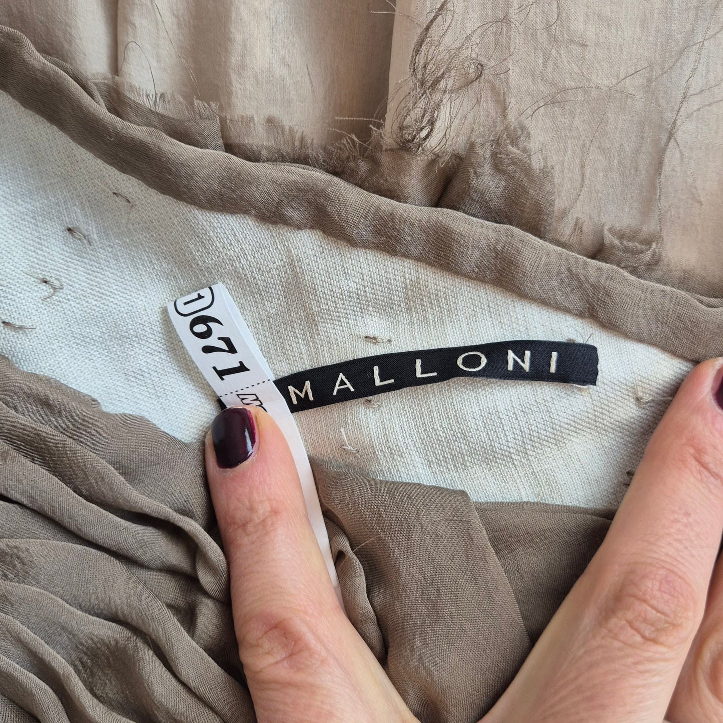 Malloni | Abito lungo monospalla pura seta