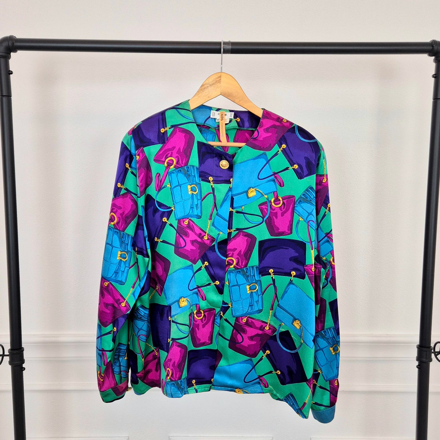 Celine | Camicia in seta stampa borse