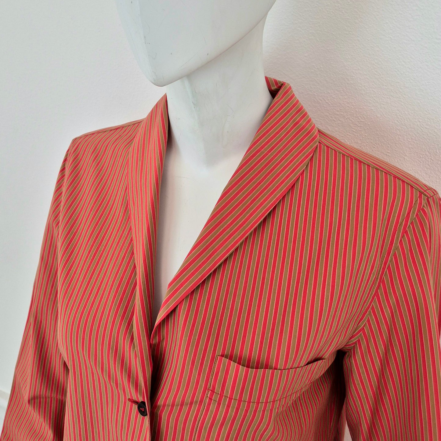 Romeo Gigli | Camicia a righe rosso nocciola 1997