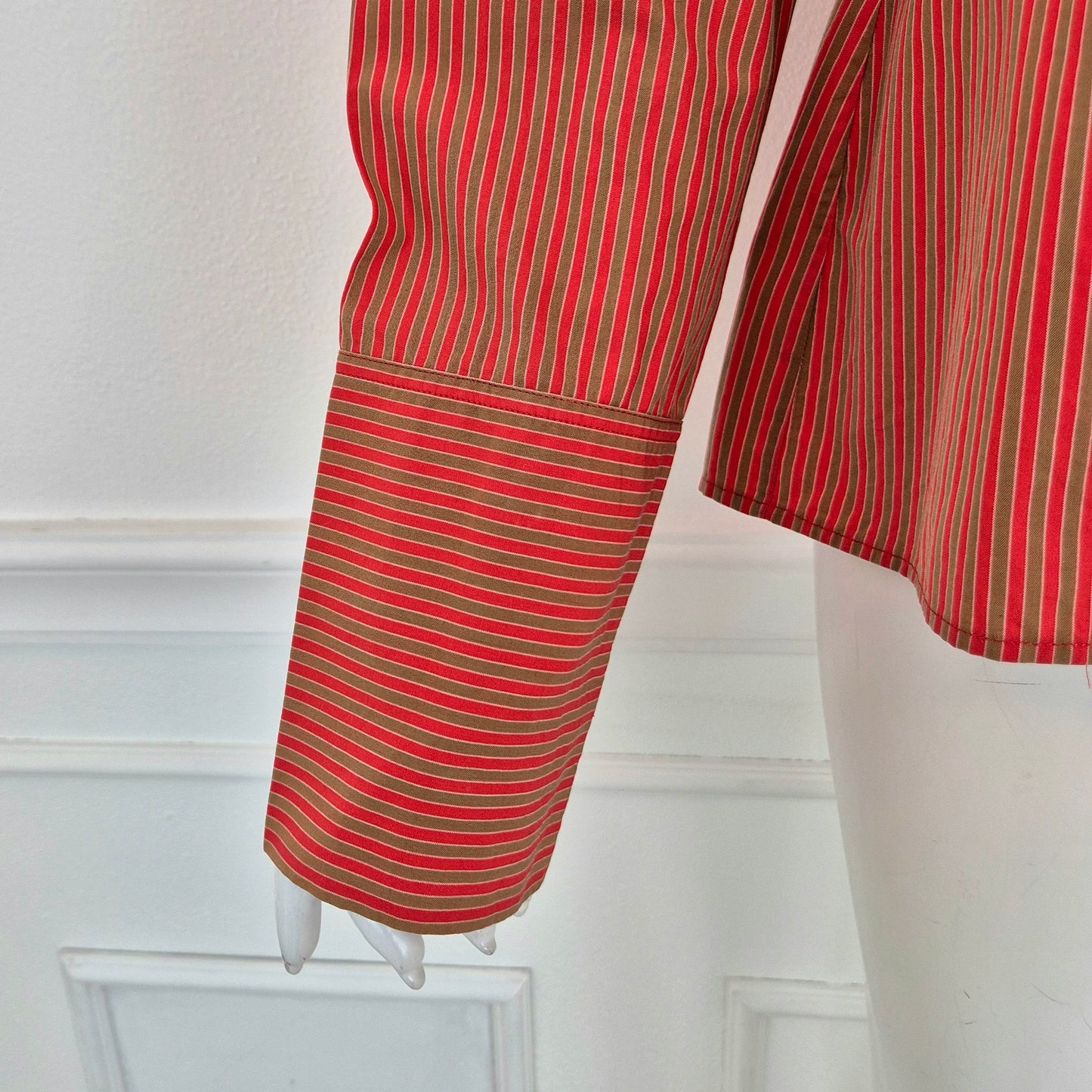 Romeo Gigli | Camicia a righe rosso nocciola 1997