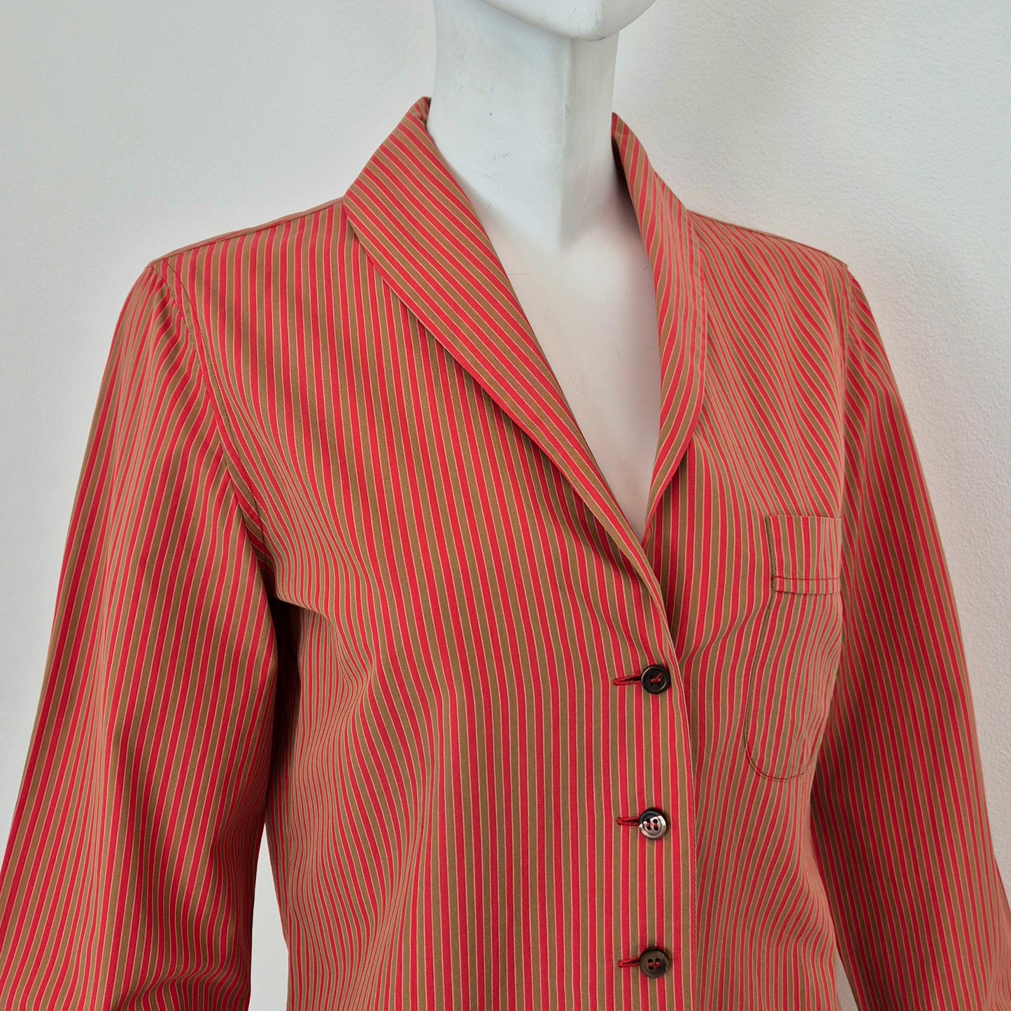 Romeo Gigli | Camicia a righe rosso nocciola 1997