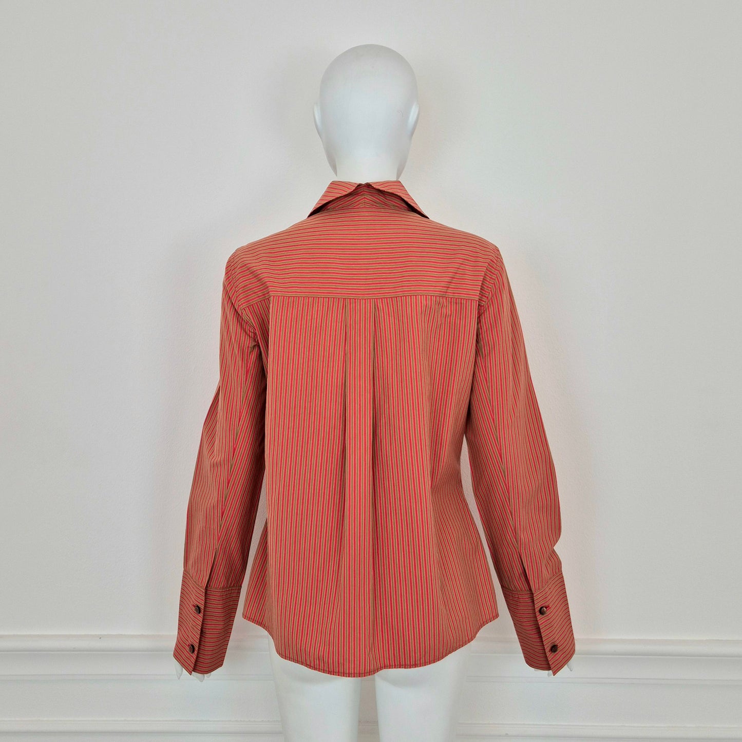 Romeo Gigli | Camicia a righe rosso nocciola 1997
