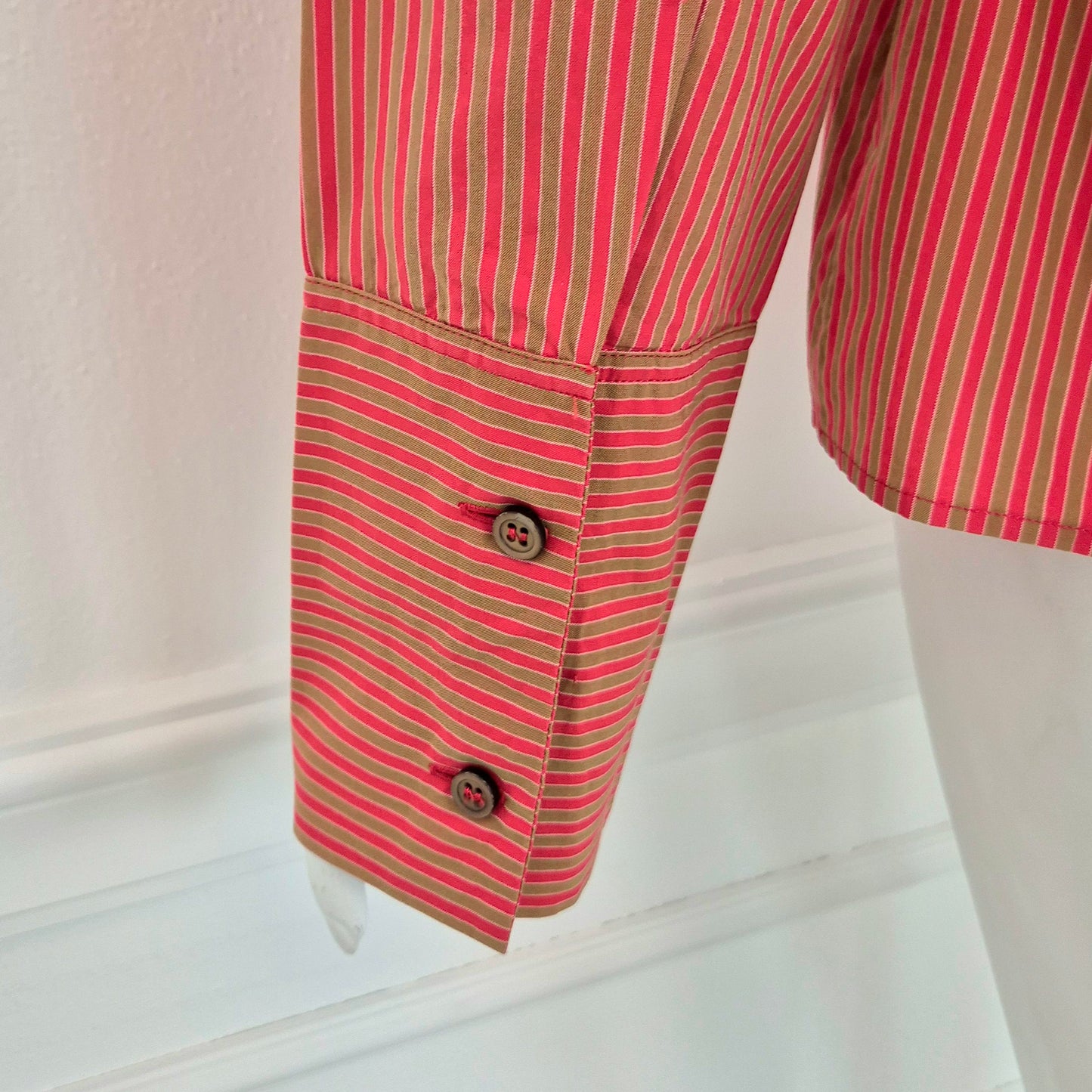 Romeo Gigli | Camicia a righe rosso nocciola 1997