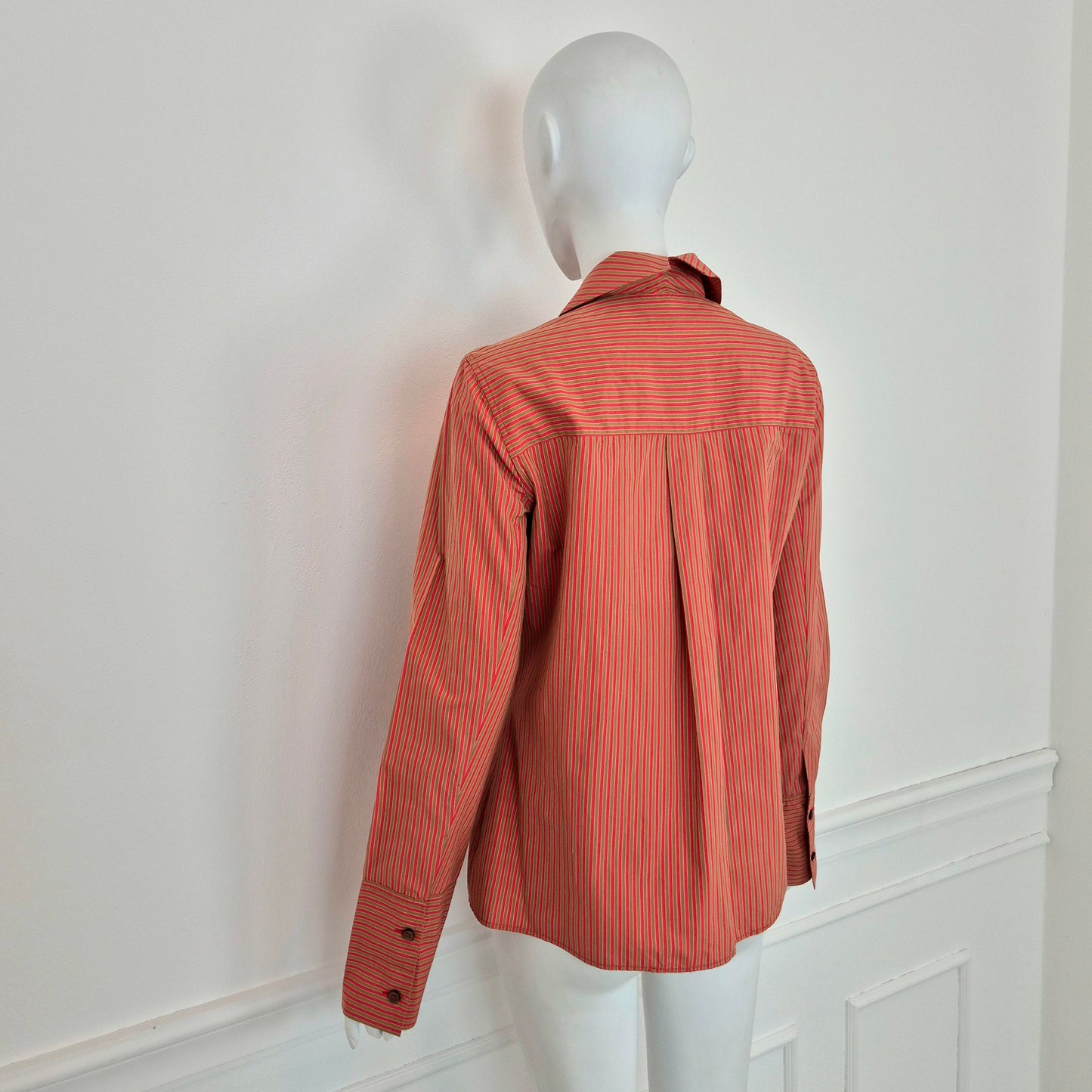 Romeo Gigli | Camicia a righe rosso nocciola 1997