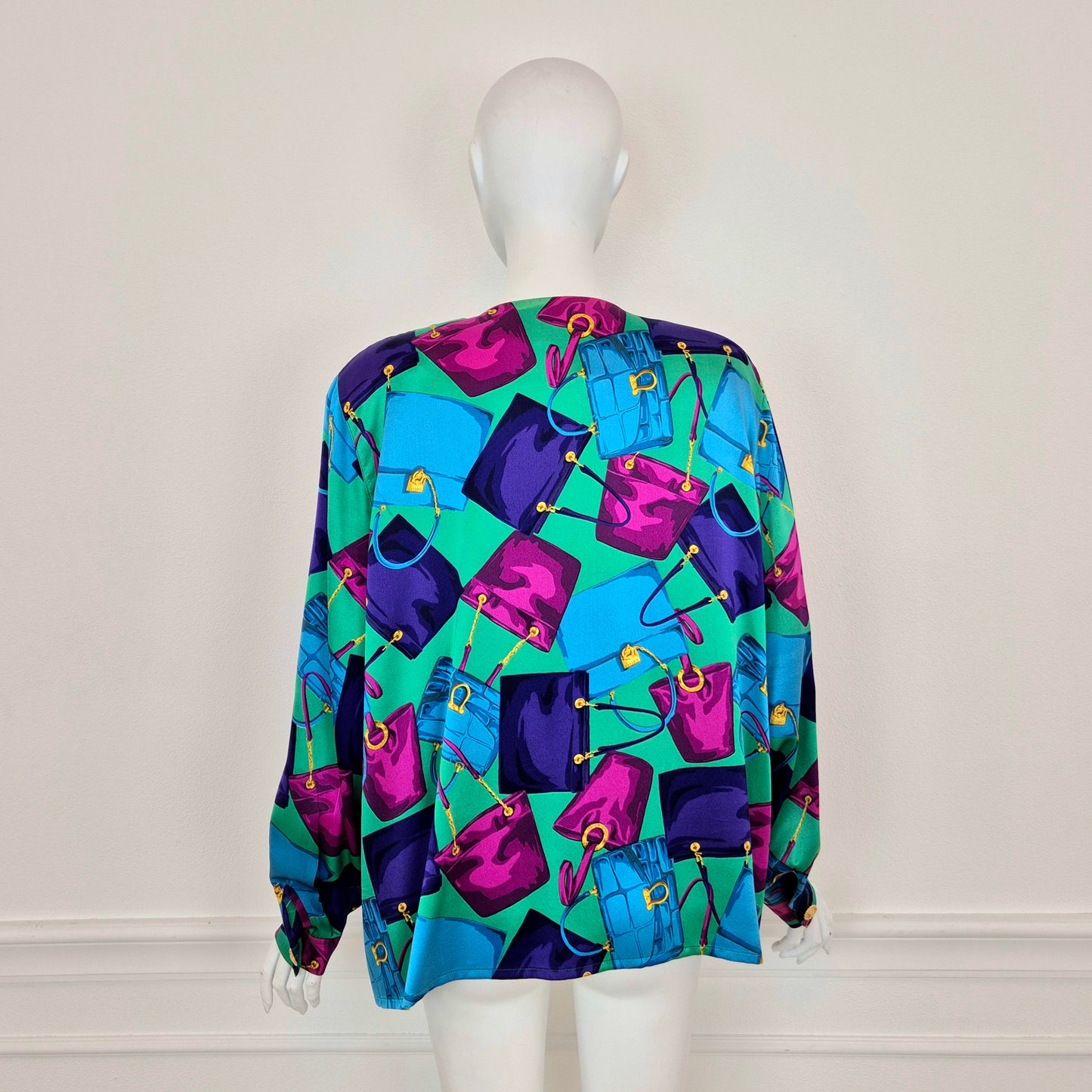 Celine | Camicia in seta stampa borse