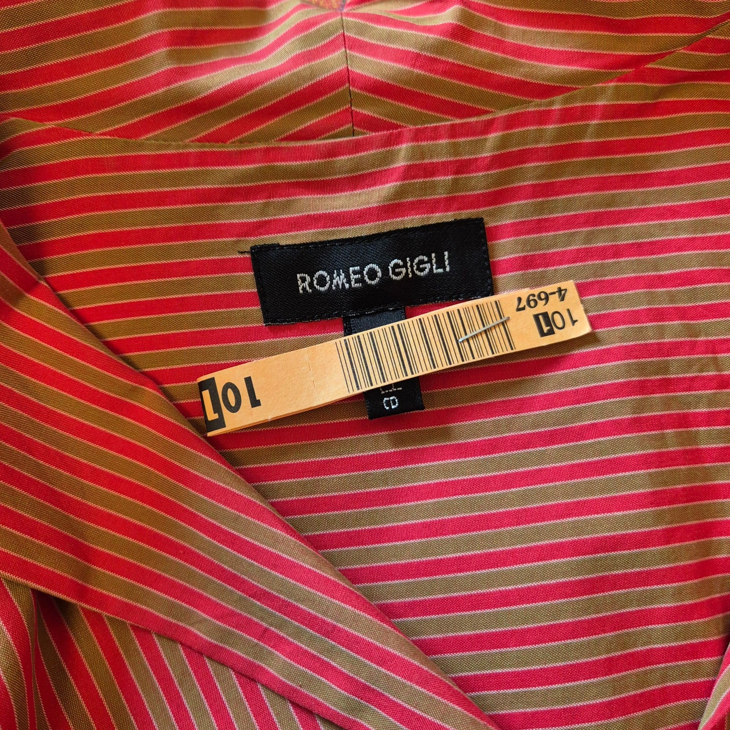 Romeo Gigli | Camicia a righe rosso nocciola 1997