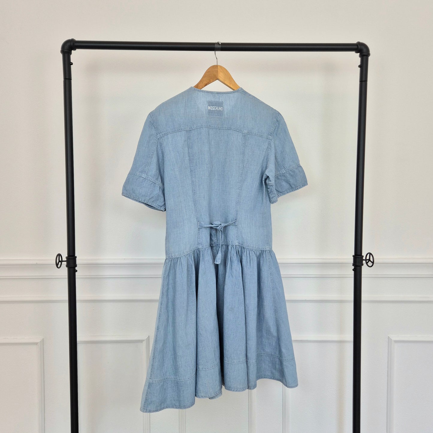 Moschino | Abito in denim e lino con maxi bottoni