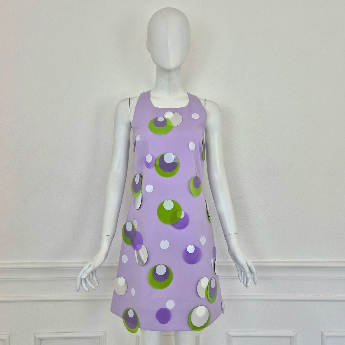 Vivetta | Abito lilla con fiocco e maxi paillettes