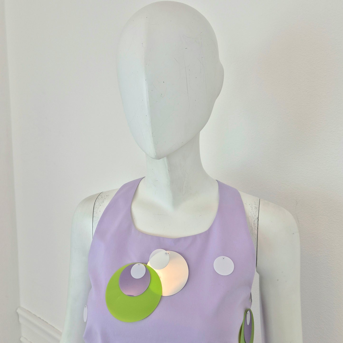 Vivetta | Abito lilla con fiocco e maxi paillettes