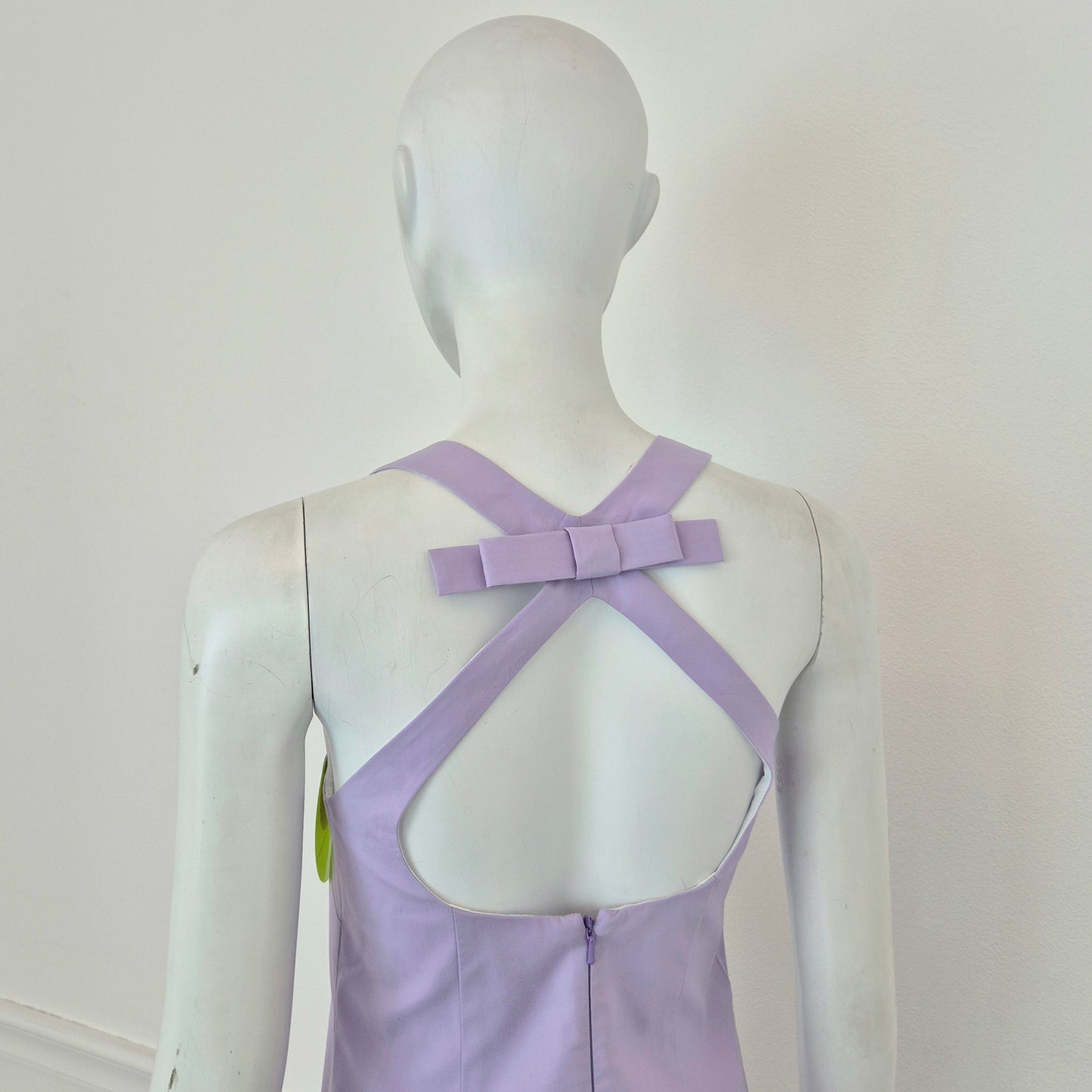 Vivetta | Abito lilla con fiocco e maxi paillettes