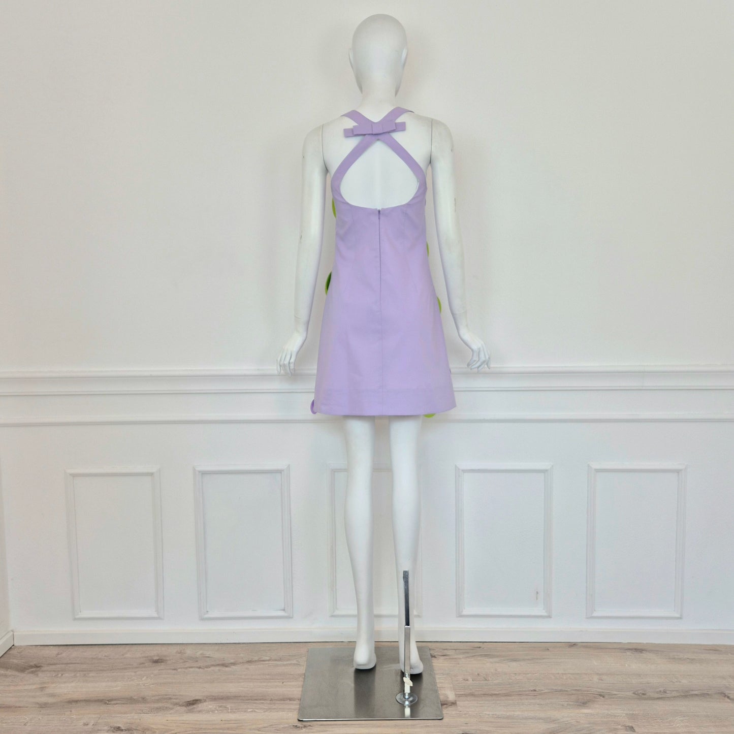 Vivetta | Abito lilla con fiocco e maxi paillettes