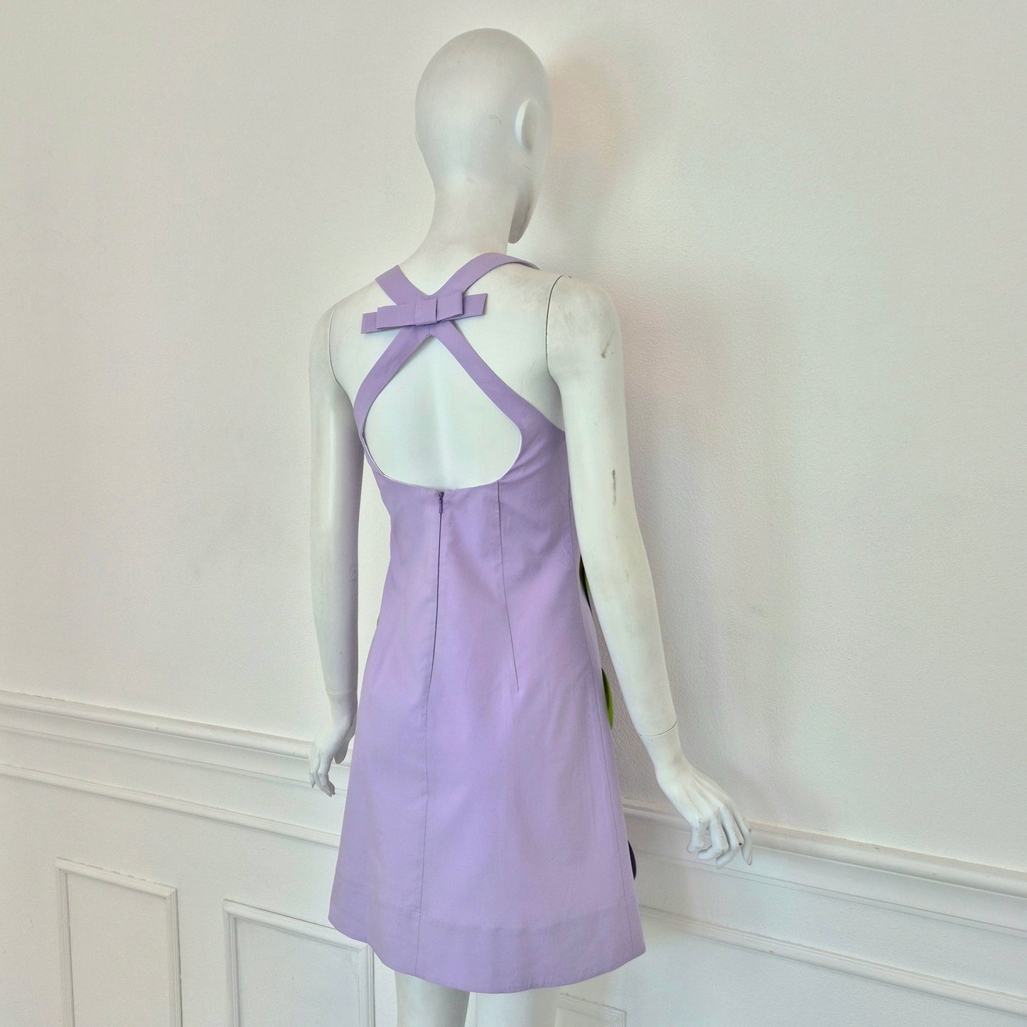Vivetta | Abito lilla con fiocco e maxi paillettes