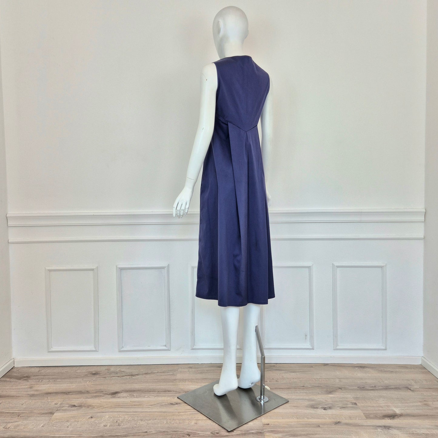 Jil Sander | Abito midi blu scollo V